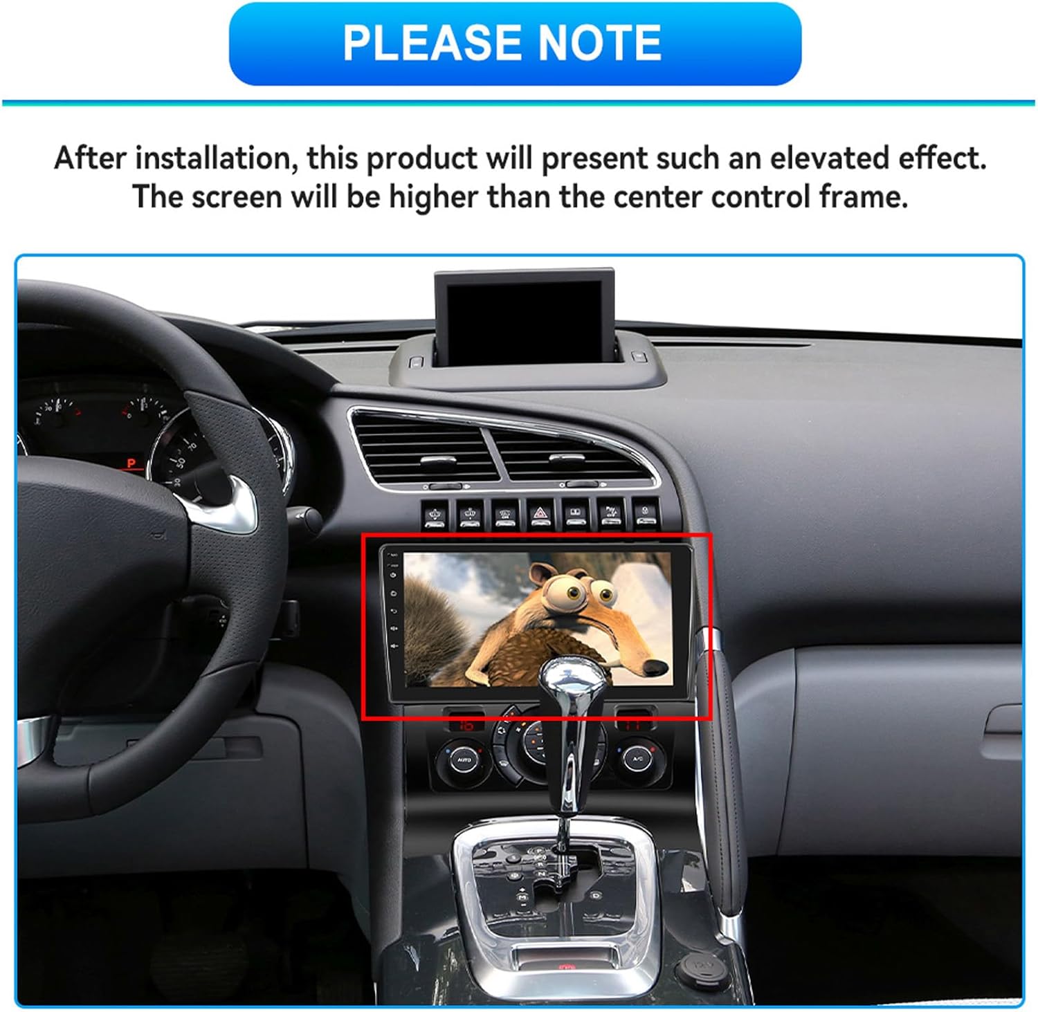 Image showing the 1280x720 HD QLED Touchscreen with split-screen functionality and UI & Front Color Adjustable options.