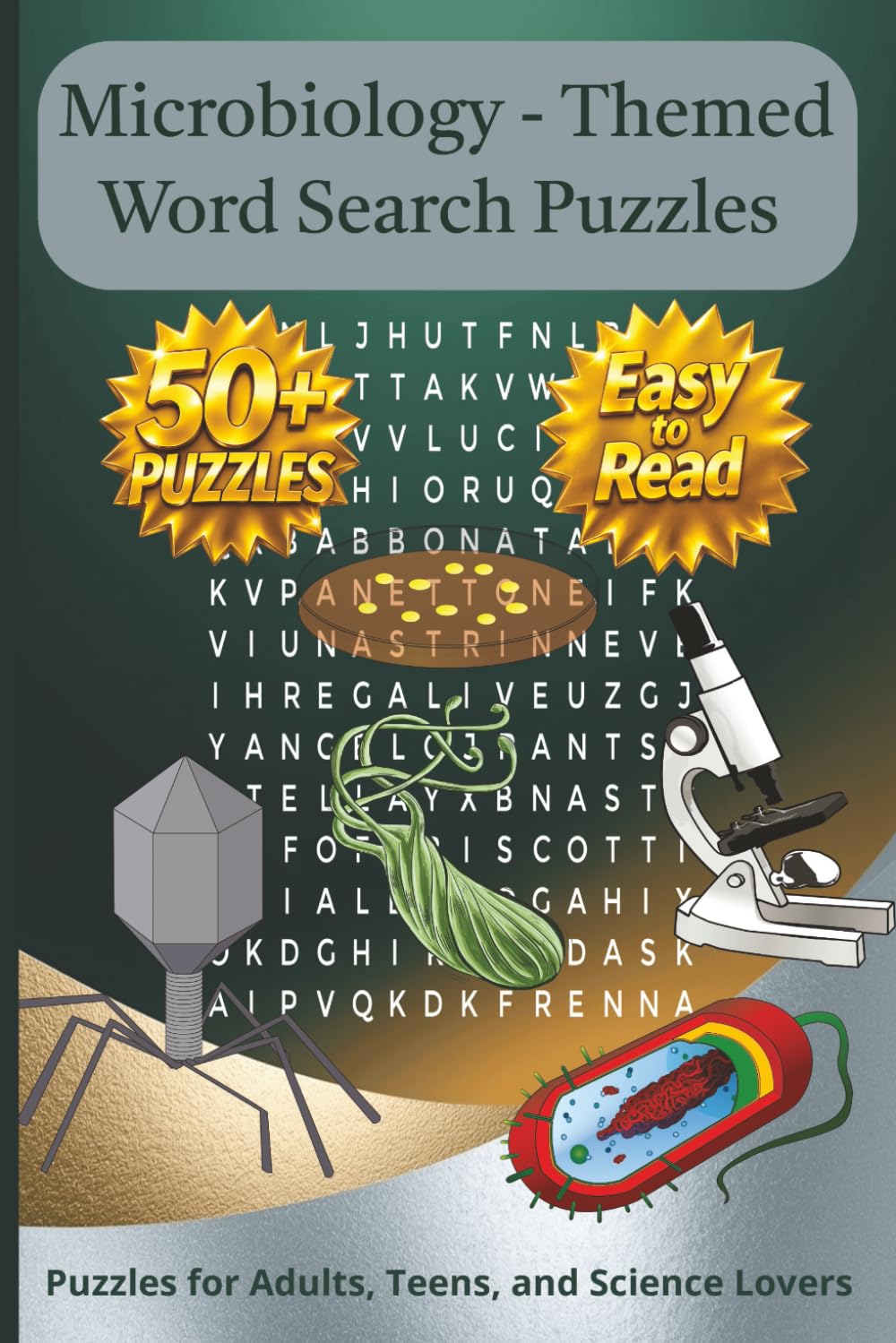 Microbiology Word Search Puzzle Book for Adults: 50+ Large Print Puzzles: Easy-to-Read Science Word Searches Featuring Microbiology Terms, Lab ... Book for Students, Scientists & Curious Minds