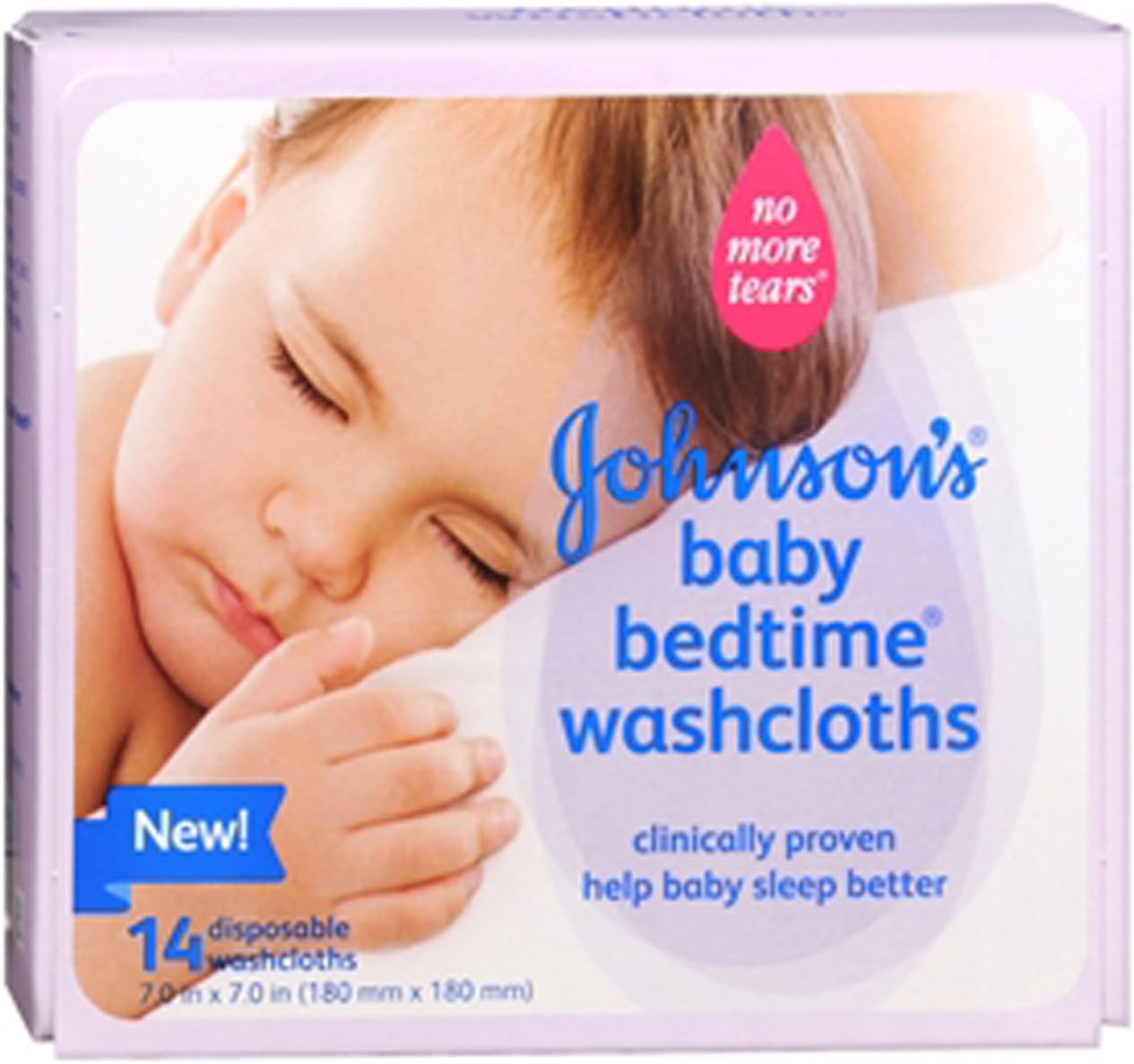 Johnson's Baby Bedtime Disposable Washcloths, 14 Count