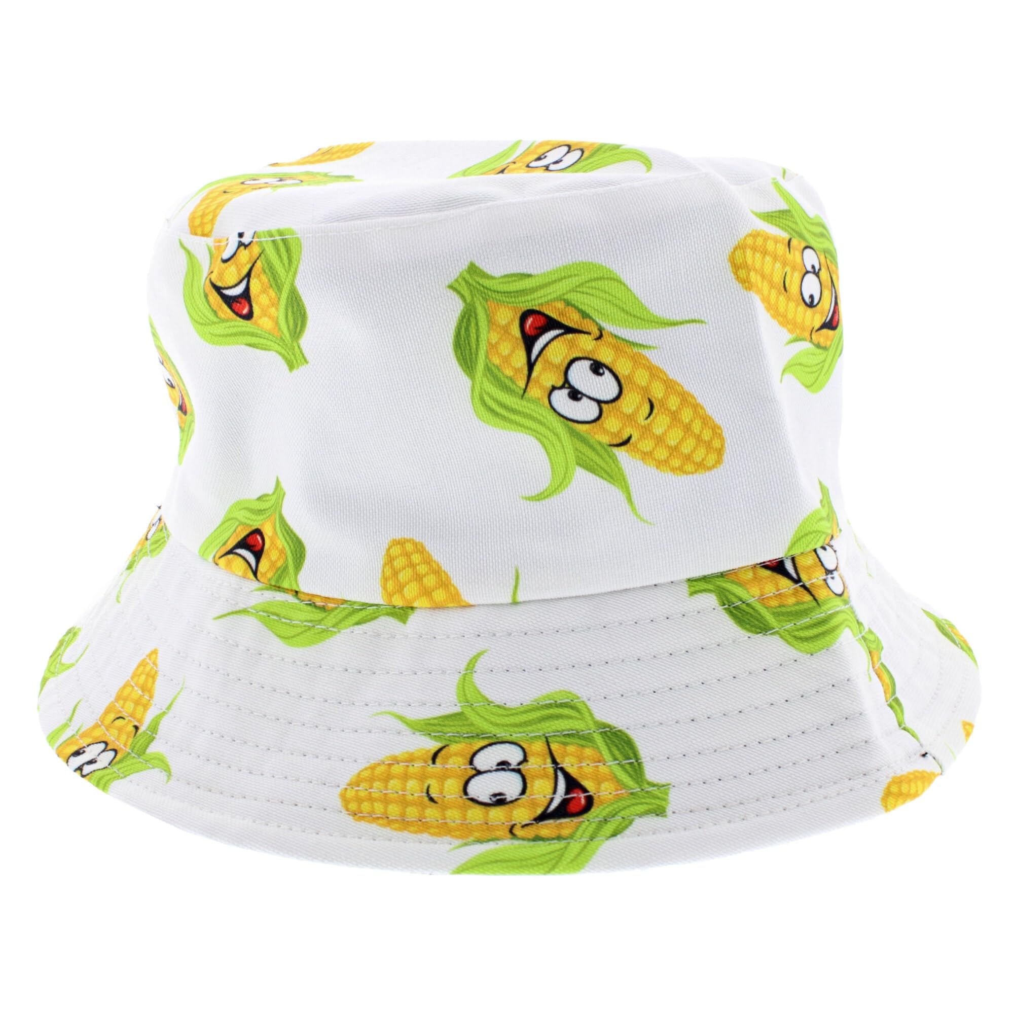 Zac's Alter Ego Laughing Sweetcorn Bucket Hat White