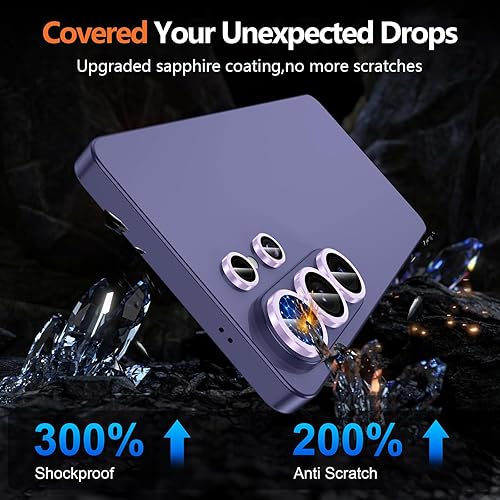 Vista 461 de para Samsung Galaxy Z Flip 7 Protector de Lente de Cámara, Cubierta de Lente de Vidrio Templado con Anillo de Metal Individual, [Fuerte Adhesión] 1