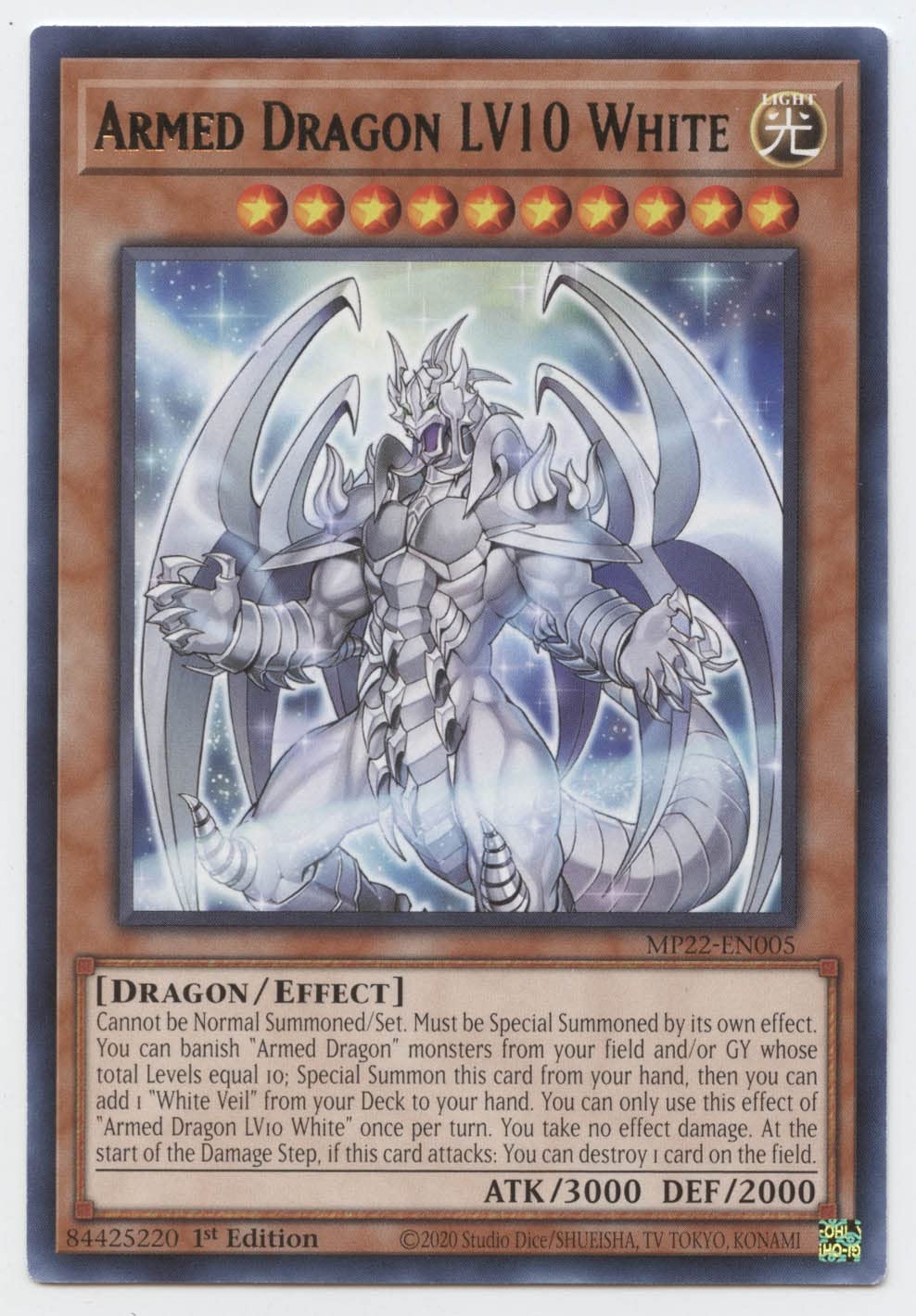 Amazon.com: Yu-Gi-Oh! Armed Dragon LV10 White - MP22-EN005 - Rare