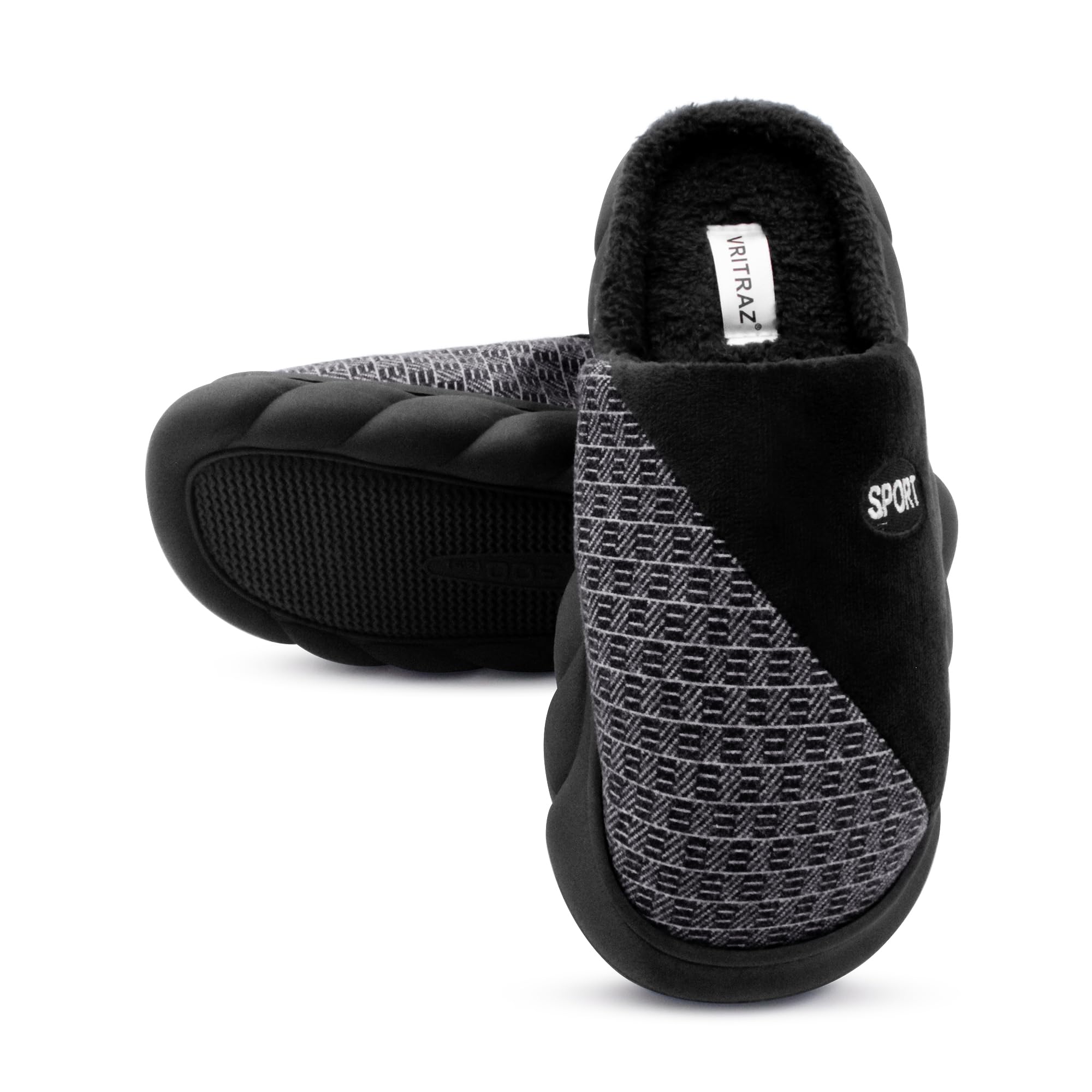 VRITRAZUnisex Bat Design Comfort Slip On Indoor Clog House Slipper (Black, UK - 8) For Mens