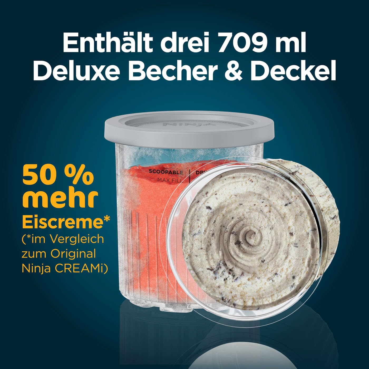 Ninja CREAMi Deluxe: 10 Funktionen, 2 Becher, Silber Ansicht 3