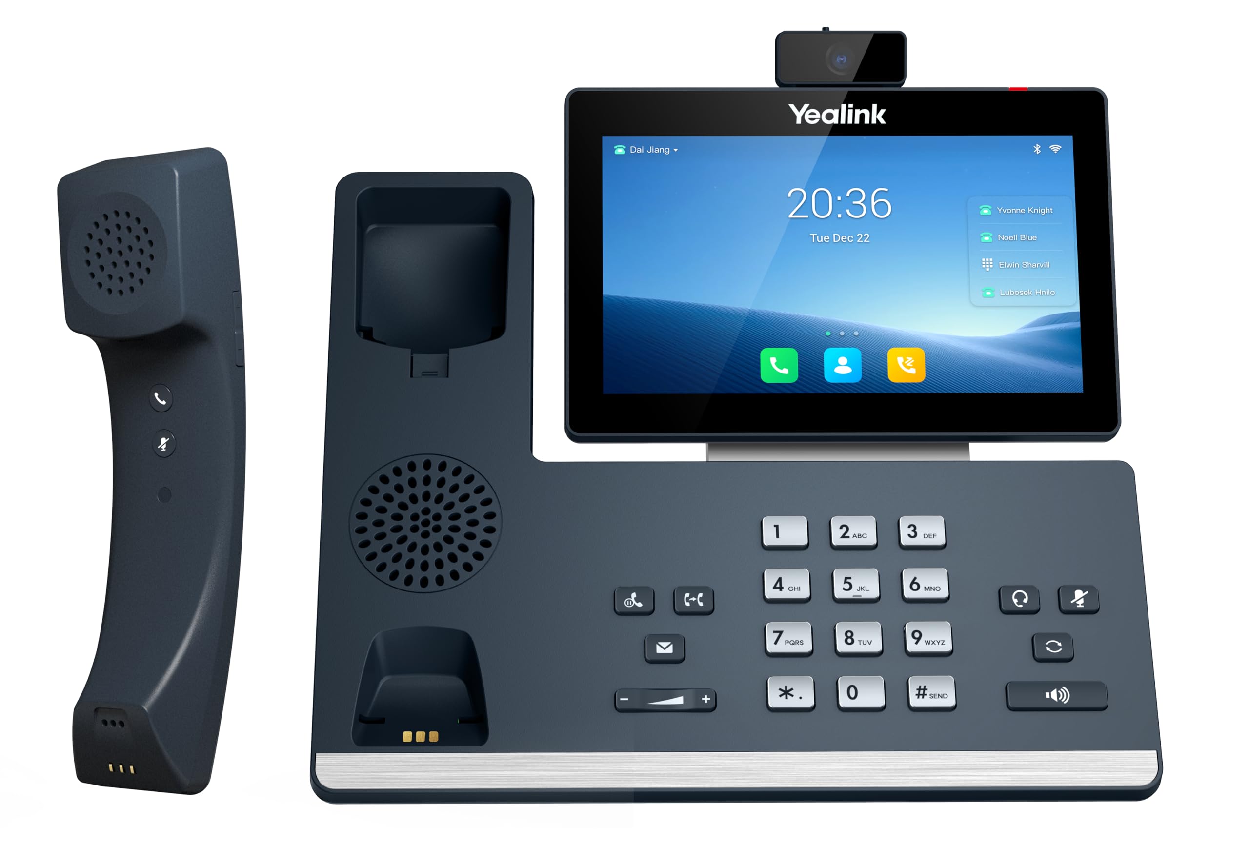 yealink t58w pro with camera sip phone, wireless handset, android 9.0, 7” multi touch screen, hd audio(720p), wifi & bluetooth, door phone features, high & improved security (t58w pro)(classic grey)