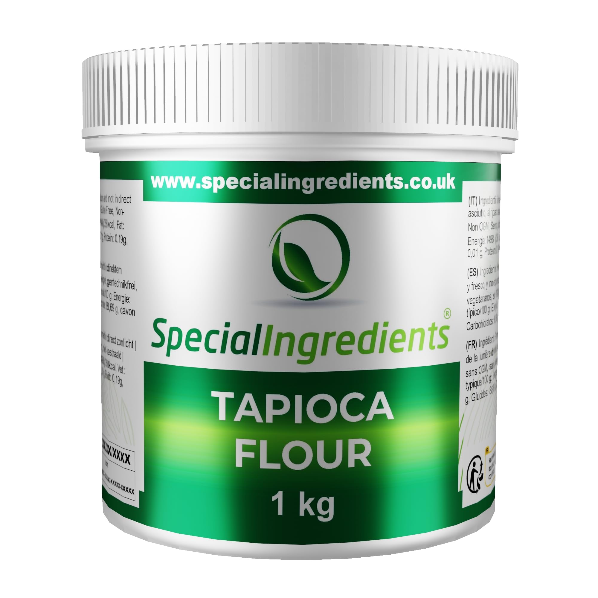 Tapioca Flour/Tapioca Starch 1kg Premium Quality, Non-GMO, Gluten Free, Organic – Recyclable Container