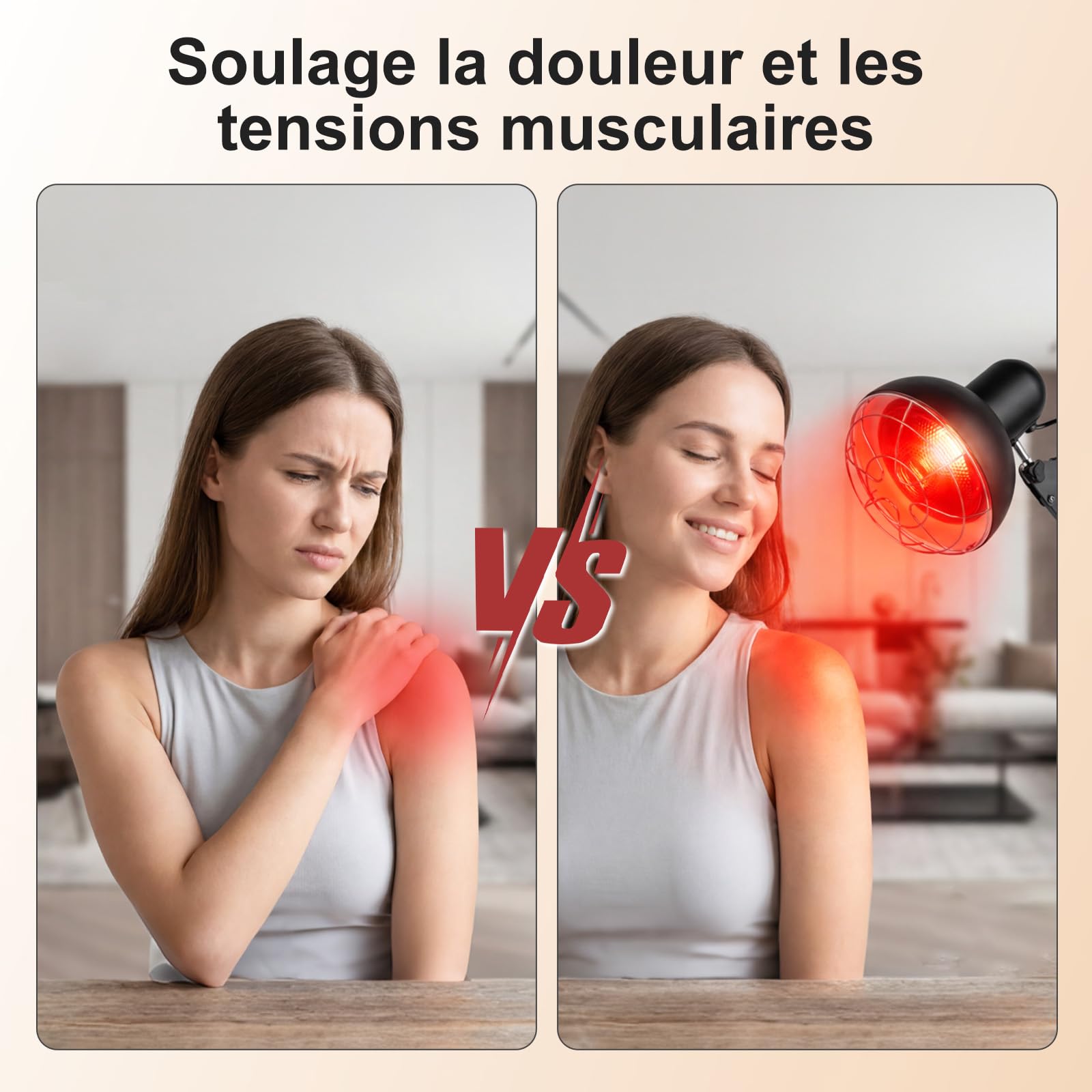 Cozion 100 watt luce rossa, riscaldamento a in-frarossi - temperatura regolabile, luce a in-frarossi con supporto e timer