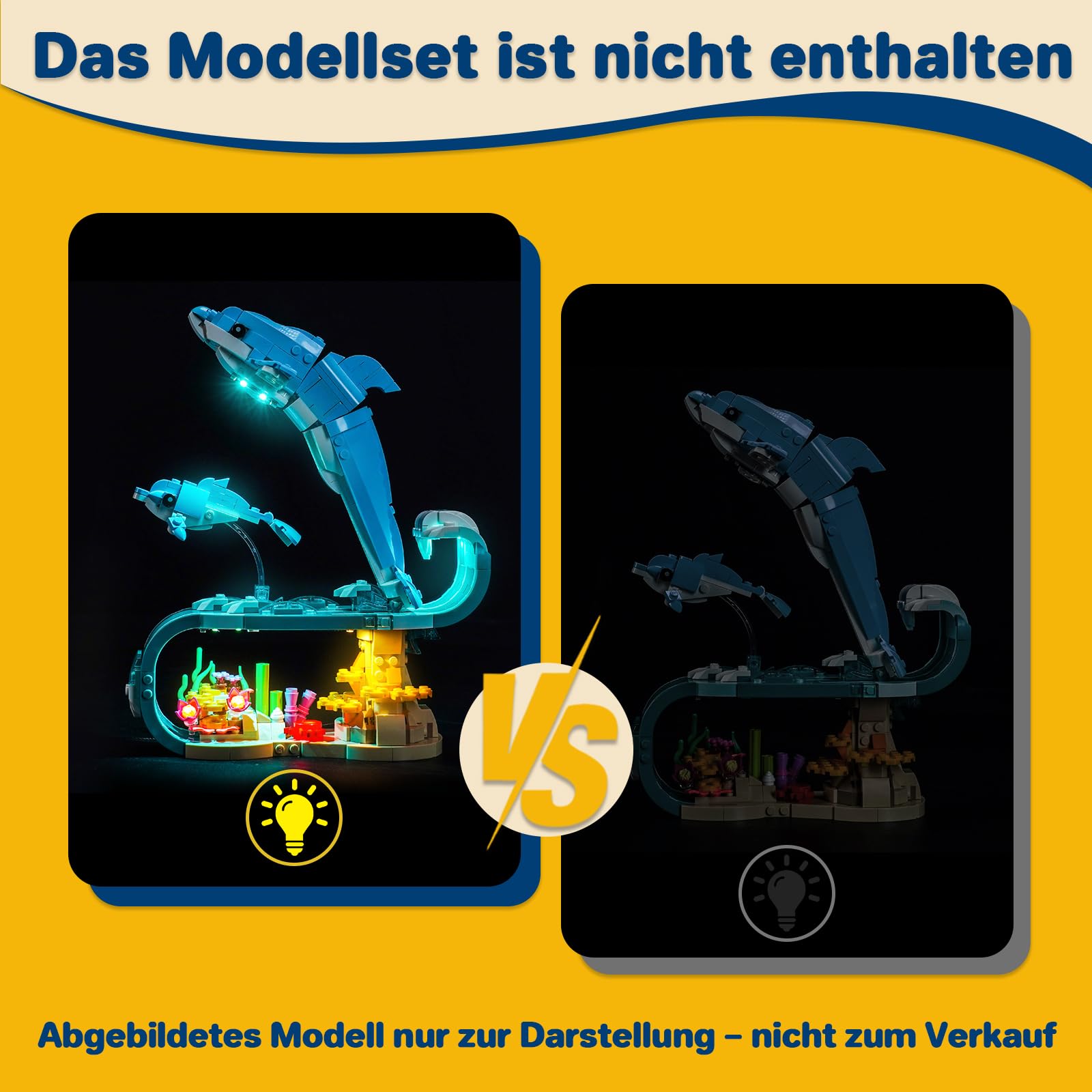 LocoLee Licht Kompatibel mit Lego 31385 Sea Animals: Beautiful Dolphins (Kein - Lego-Set) Dekorative Beleuchtung Set Compatible with Lego Meerestiere: Wunderschöne Delfine