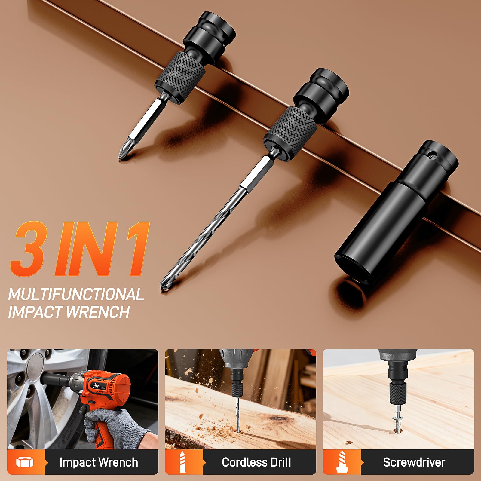 500 N.m Avvitatore a Impulsi Brushless 21V, 1/2" Avvitatore ad Impulsi, Avvitatore a Percussione con Batteria 4.0 Ah, Velocità Regolabile, Ideale per Fai da te, Mobili e Auto Leggere