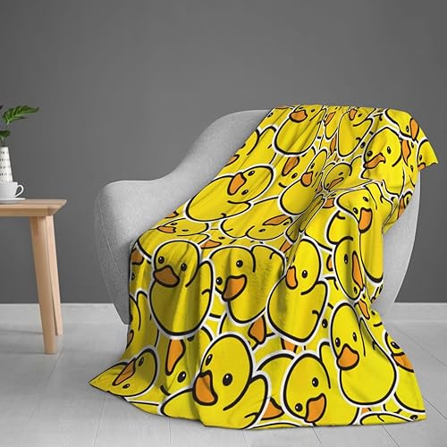 Miniatura 4 de Manta amarilla bonita de dibujos animados de patos, mantas suaves de franela, manta acogedora y ligera de felpa para niños, niñas, mujeres, hombres,