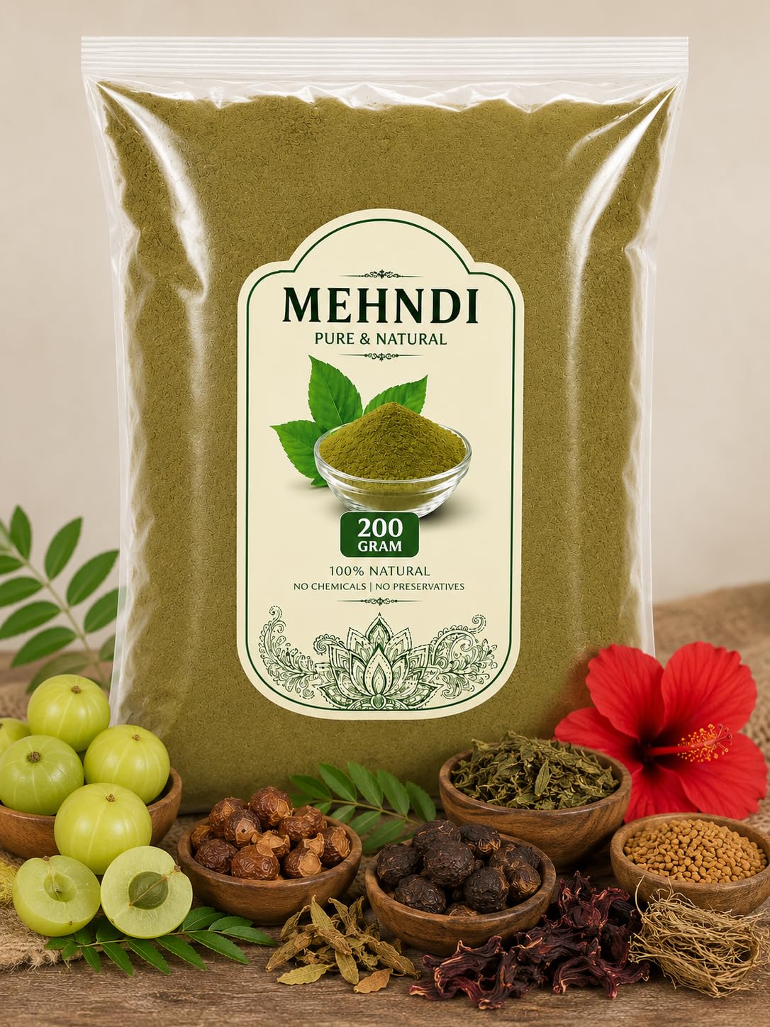 Rajasthani Organic RAJRANG MEHNDI Powder for Hair Colour, Pure Natural Mehandi, Ayurvedic Hair Dye, Chemical Free, for Men and Women-picture-14