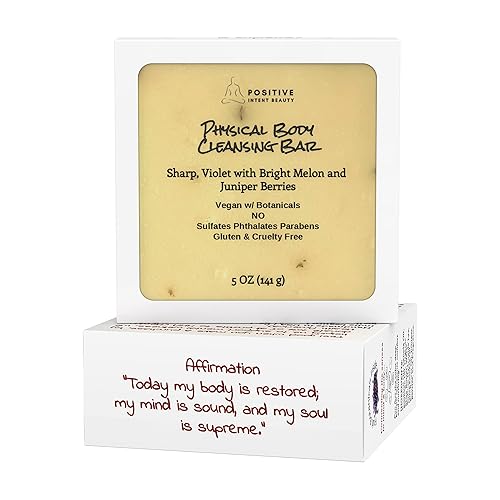 Positive Intent Beauty Barra de jabón de manos violeta y melón, limpieza suave con bayas exfoliantes, nutre y suaviza la piel, para todo tipo de