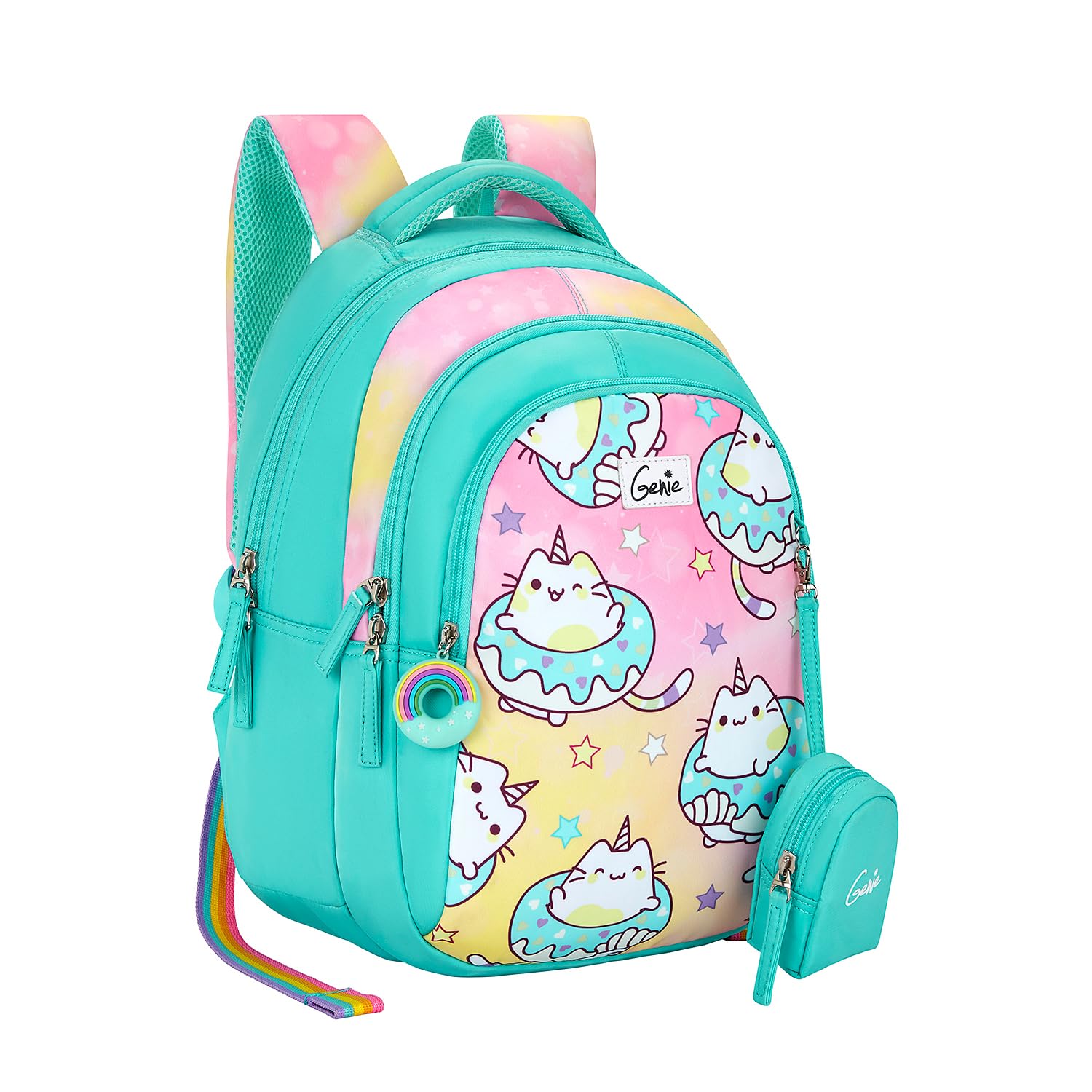 genie School Backpack for Girls |15 In-20 Ltr with Three Compartments,Side Pockets and Light Weight with Padded Shoulders |Best for Books,Stationery, Lunch Box & Essentials-picture-15