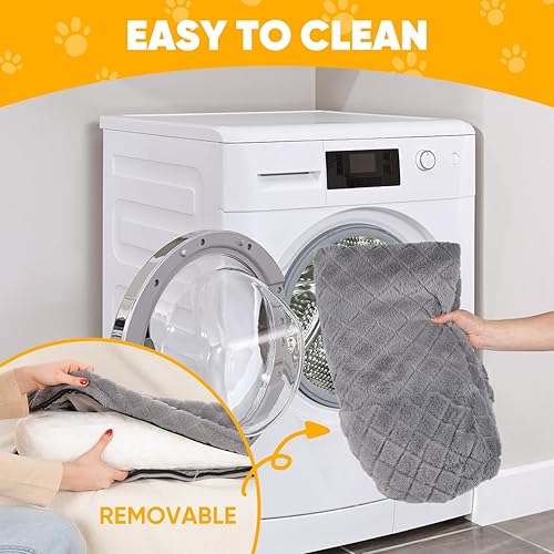 Miniatura 5 de Sofá cama calmante para perros grandes, tapete duradero y esponjoso para perros, tapete para sofá cama con funda extraíble lavable, perfecto para