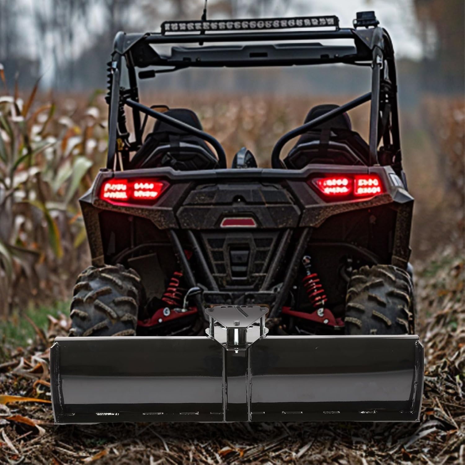Scrape Blade Implement 3-Point 48" 2 Inch Receiver for ATV UTV Tractor Adjustable Degrees Rear Grading Blade Attachment Driveway Grader Ground Leveler Snow Plow Kit