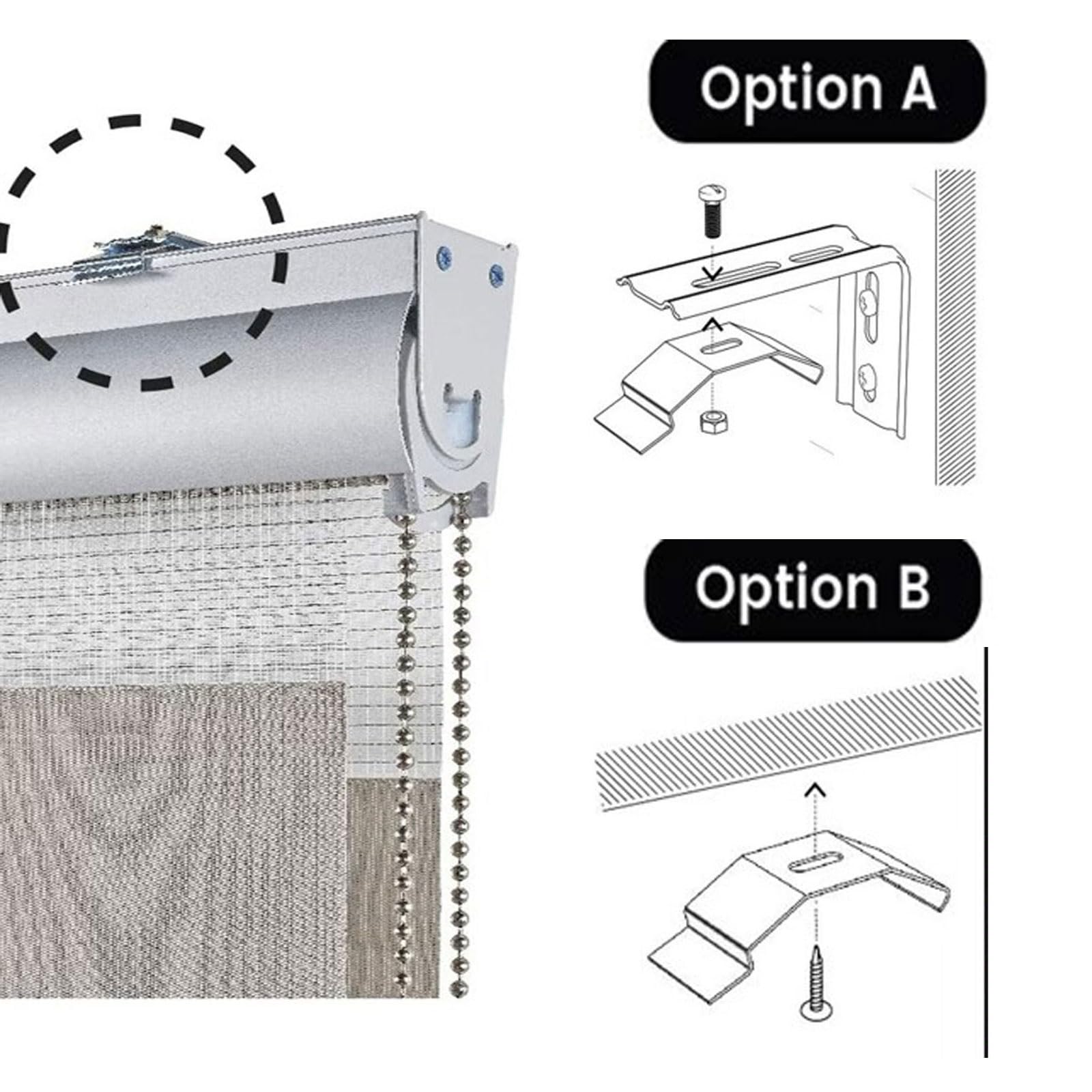 100% Store occultant Portable 70 x 260 cm Translucide Tissu Double Fenêtre de Toit Rideau Occultant Store Facile à Installer pour Chambre Salon Cuisine Salle de Bain, Gris Clair