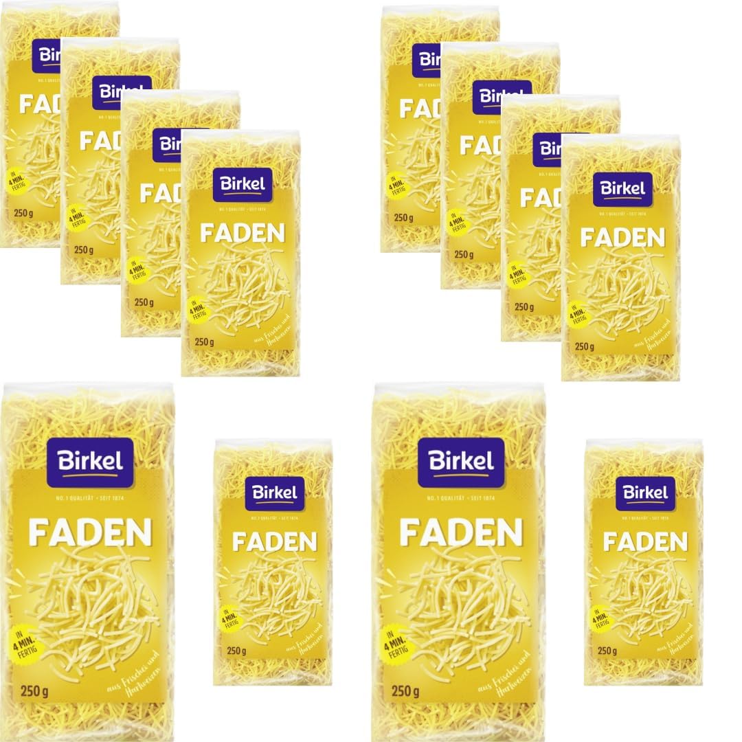 Birkel's No. 1 Faden Pasta Nudeln 250 gramm x 12 Stück mit Pufai