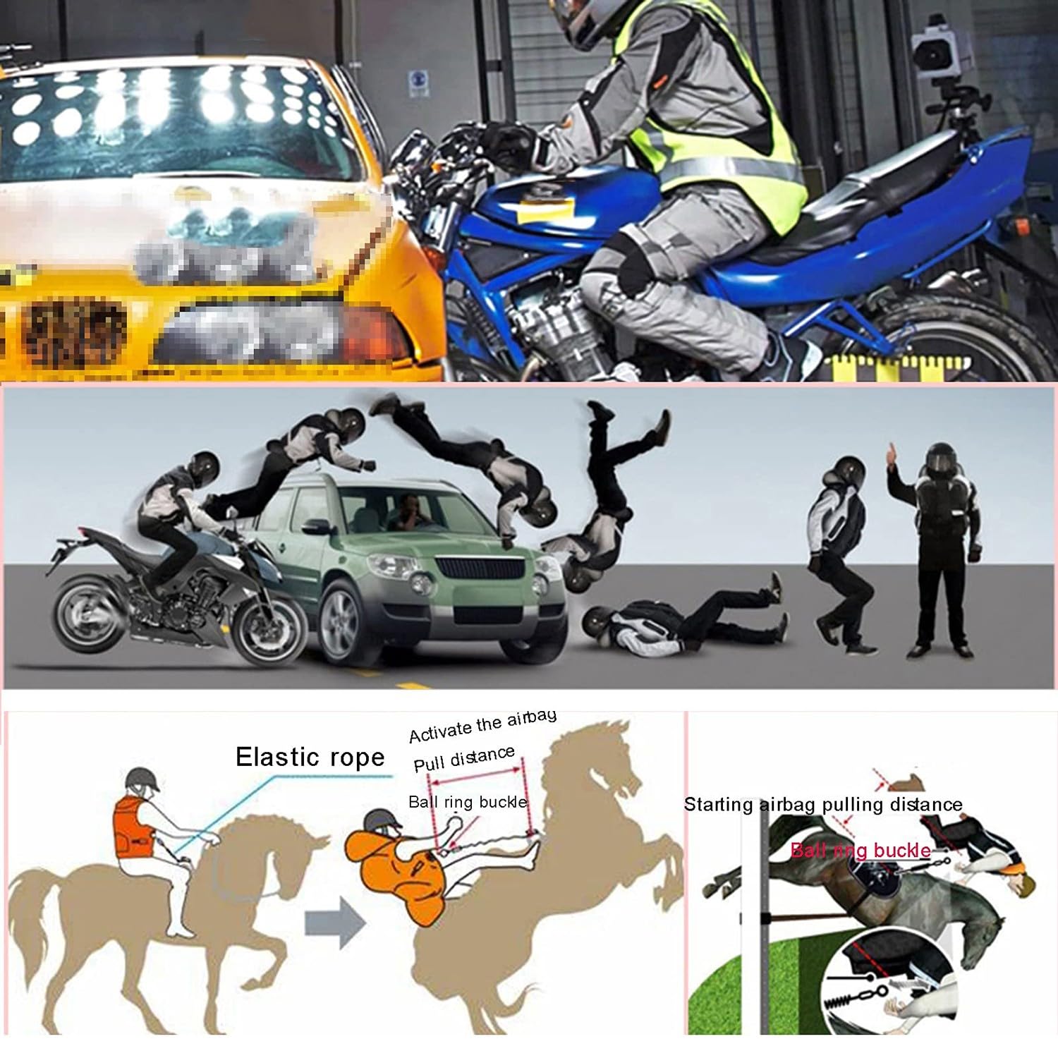 Airbagweste Herren, Airbag-Weste Für Den Reitsport, Airbag Weste Motorrad, Fahrrad Airbag Nicht Mit CO2-Zylinder Ausgestattet Für Kinder/Damen/Motocross-Airbag-Reitjacke