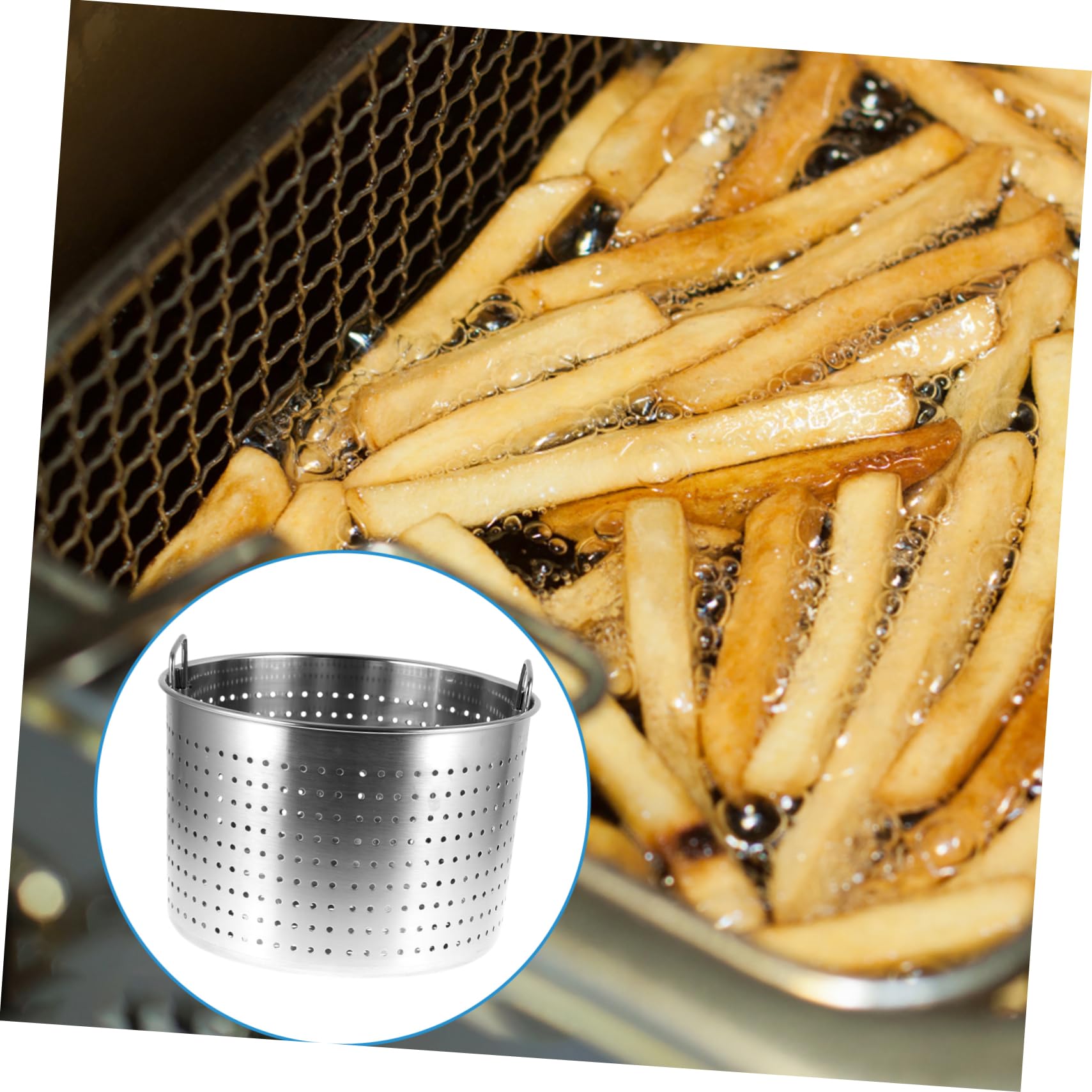 Olla de Acero Inoxidable para Cangrejos de Río 35 Cm Cubo Filtrante Resistente Fugas Utensilio de Cocina para Drenar Líquidos y Aceite Uso Doméstico