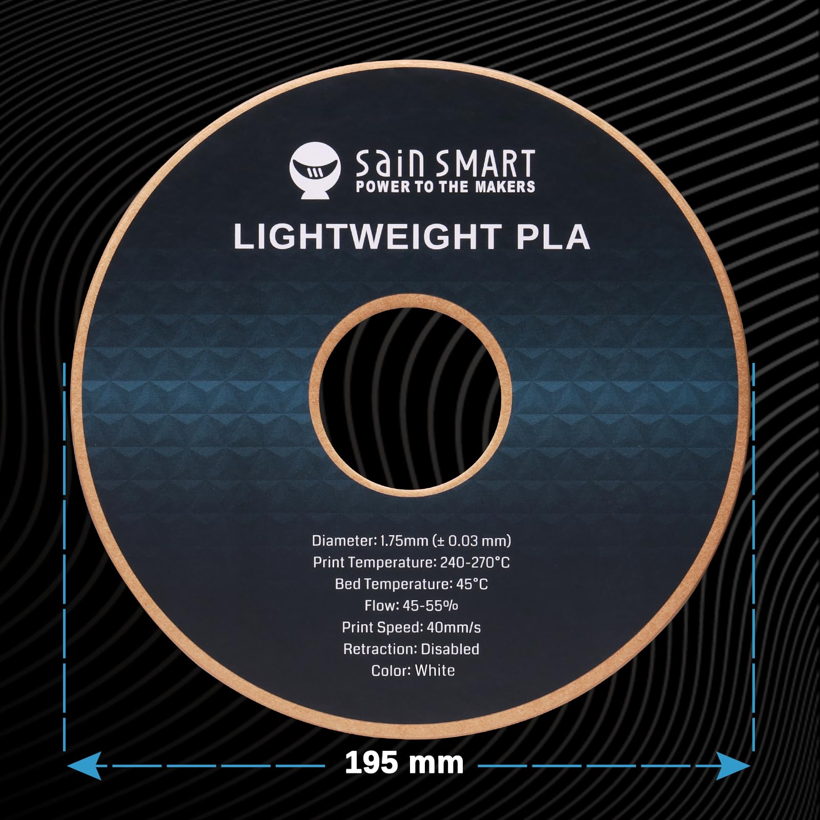 SainSmart Filamento ligero de 1.75 mm, filamento de impresora 3D de espuma activa de baja densidad LW-PLA para aviones RC, piezas de drones y cosplay, filamento PLA blanco, 2.2 libras