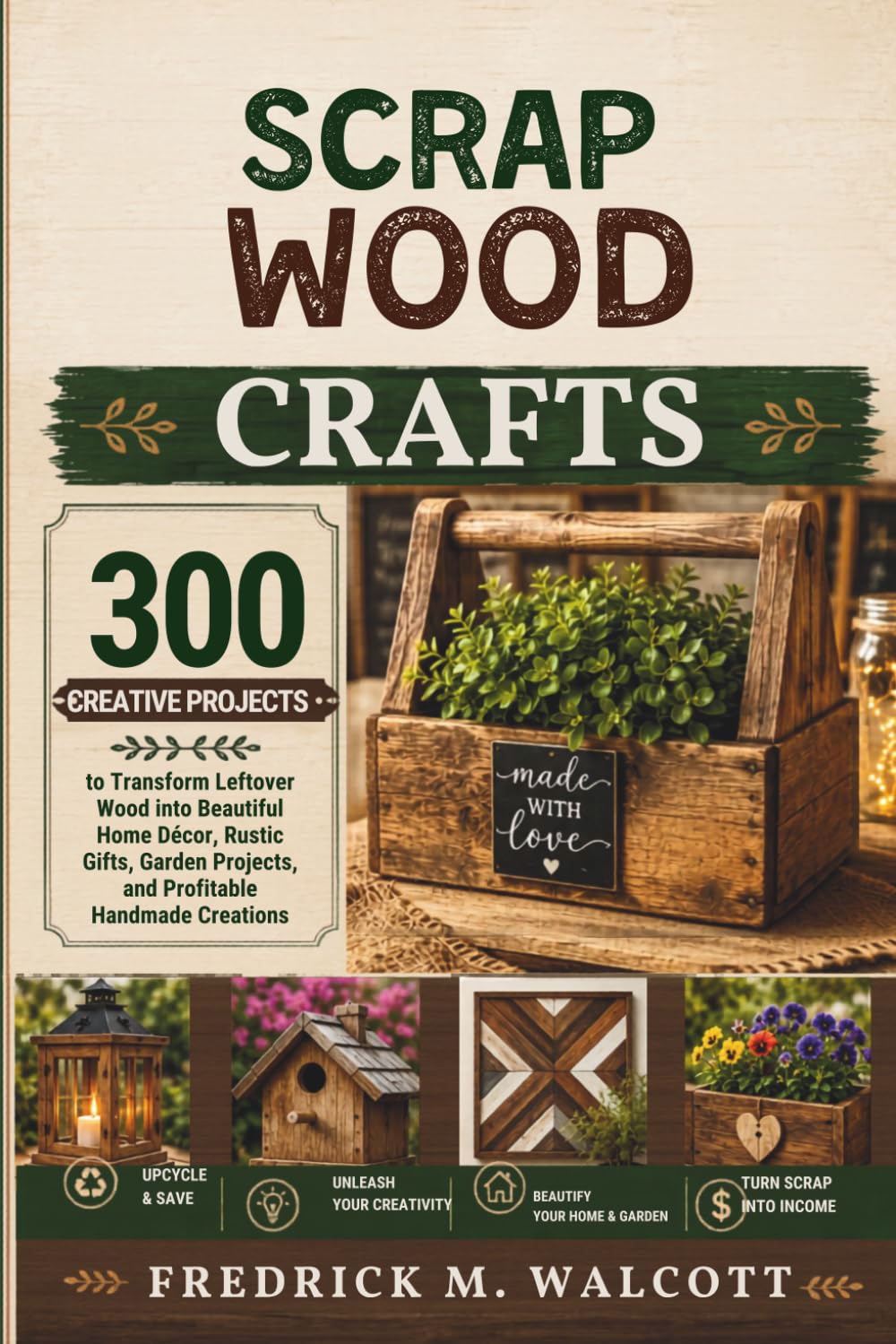 SCRAP WOOD CRAFTS: 300 Creative Projects to Transform Leftover Wood into Beautiful Home Décor, Rustic Gifts, Garden Projects, and Profitable Handmade Creations