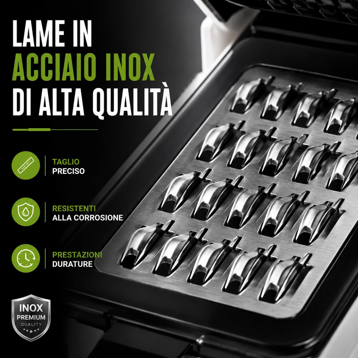 Mandolina per Verdure con 12 Accessori | Lame Intercambiabili in Acciaio Inox | Contenitore Trasparente | Tritatutto Multifunzionale per Verdure