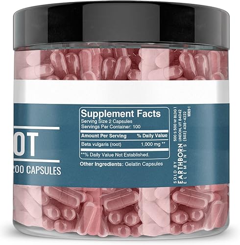 Miniatura 3 de Earthborn Elements Raíz de remolacha 200 cápsulas, pura y sin diluir, sin aditivos