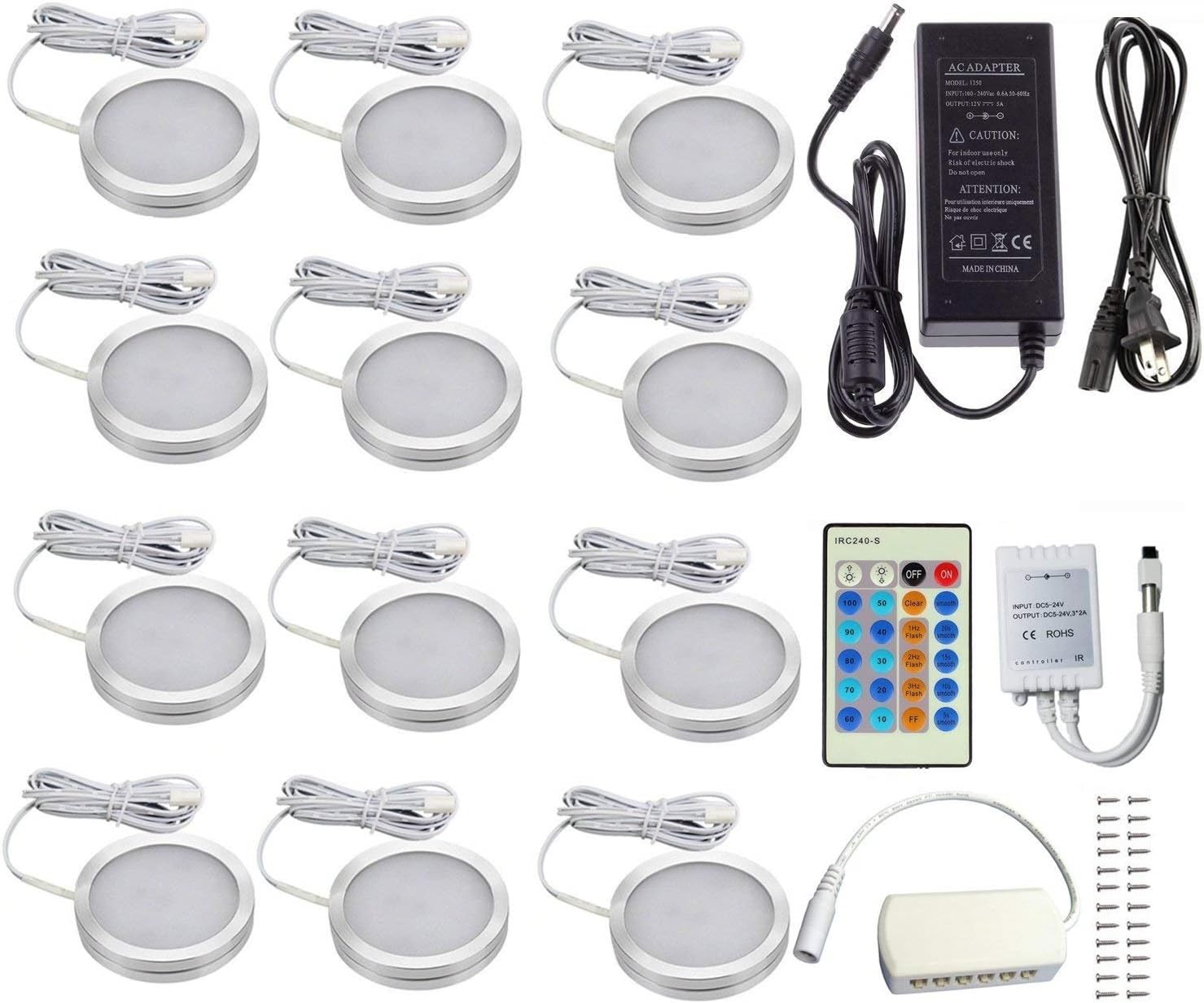 10x Dimmbare LED Schrankleuchten - USB Spotlights Für Vitrinen & Regale