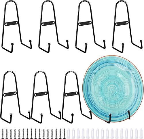 8 soportes de metal para montaje en pared, soportes de placa de caballete negros medianos para pared, soportes verticales de placas para marcos de disponible en Yaxa Peru