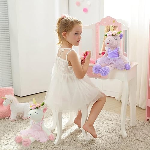 Miniatura 5 de Muñeco de peluche de unicornio bailarina de peluche, juguetes de nicornio U para niña, animales de peluche para niña, regalos de cumpleaños,