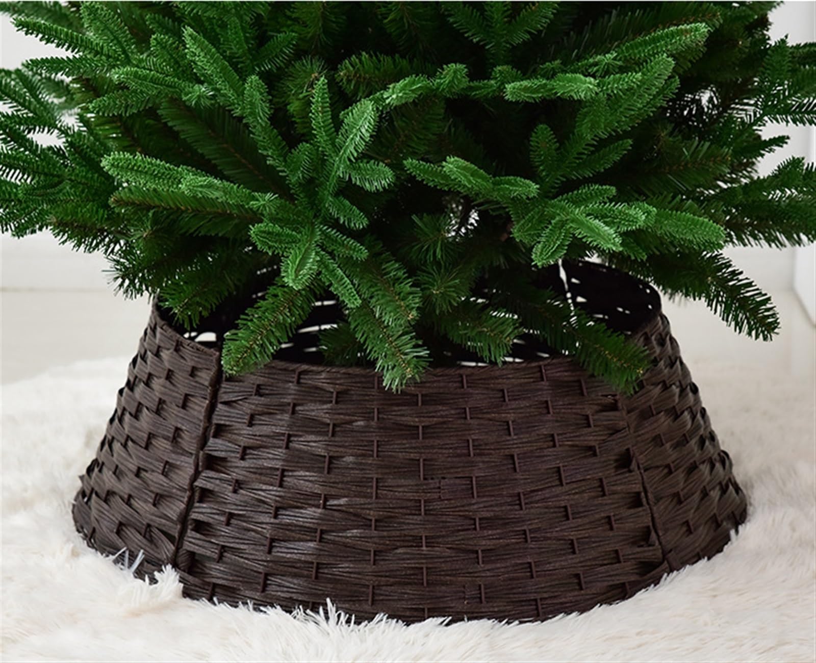 Weihnachtsbaum Kragen Weihnachtsbaum-Kragen, Gewebte Rattan-Baum-Basis-Abdeckung, Weihnachtsbaum-Basis-Dekoration Weihnachtsbaum Rock