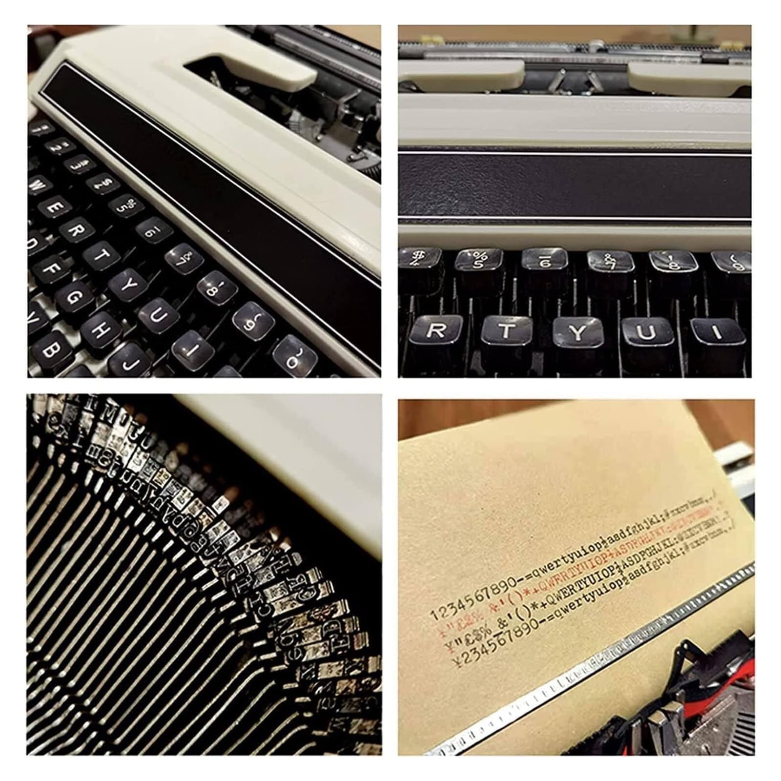 Retro maszyna do pisania mechaniczna angielska maszyna do pisania staromodna tradycyjna przenośna ręczna maszyna do pisania do notatek lub listów lub kreatywnego pisania, czarna