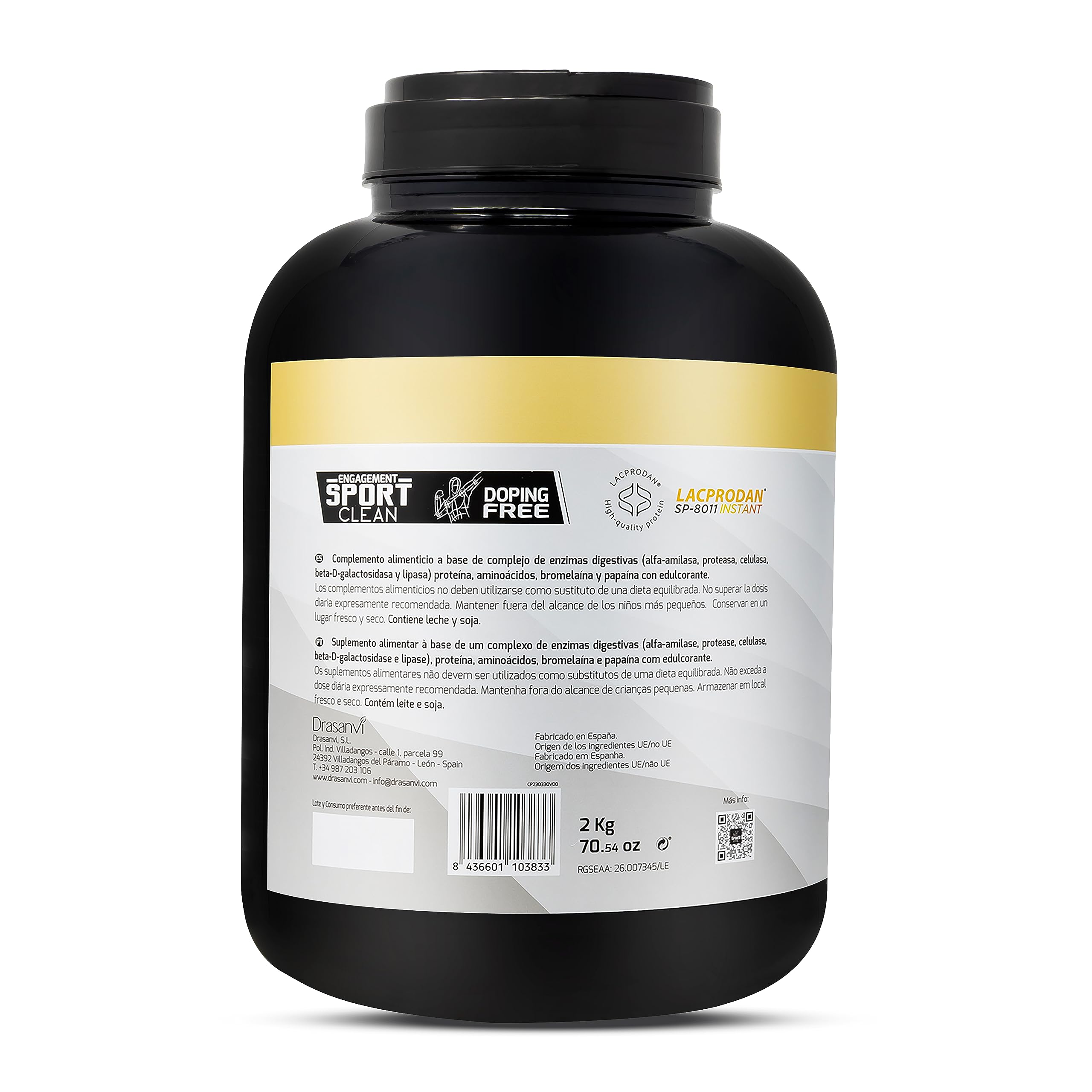 SPORT LIVE Concentrado de proteinas de suero de leche | Whey Protein en polvo con L-Glutamina y L-Leucina | Ayuda a aumentar tu masa muscular | Mejora tus batidos |Vainilla | 2 KG
