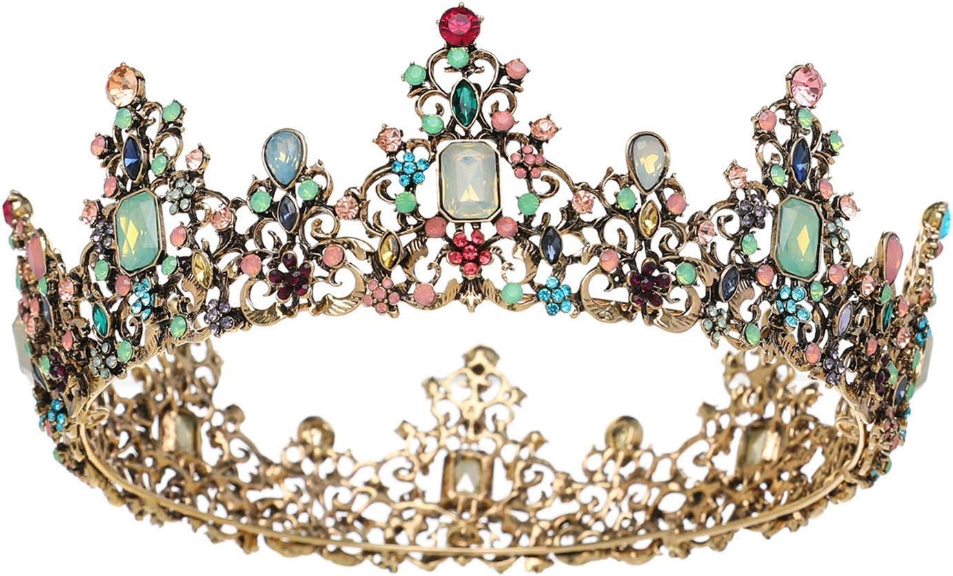jaffiustBaroque Queen Crowns for Women - Vintage Princess Crowns and Tiaras for Girls - Halloween, Christmas, Wedding, Birthday Party, Prom