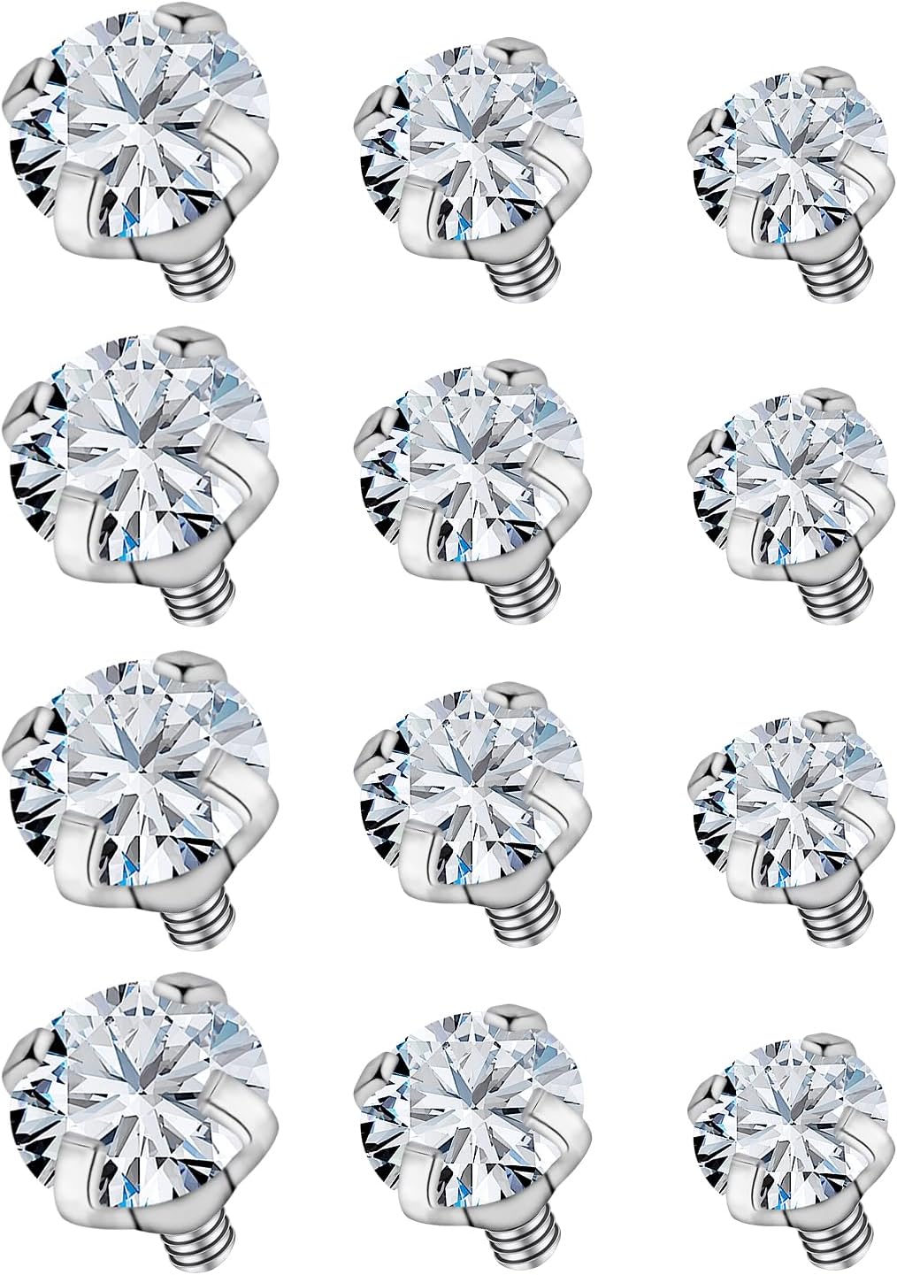 Lcolyoli 16G Replacement Balls for Tragus Labret Medusa Piercing Jewelry Internally Threaded Stainless Steel Conch Piercing Jewelry Monroe Lip Rings Different Size Cartilage Nail Helix Earring Stud