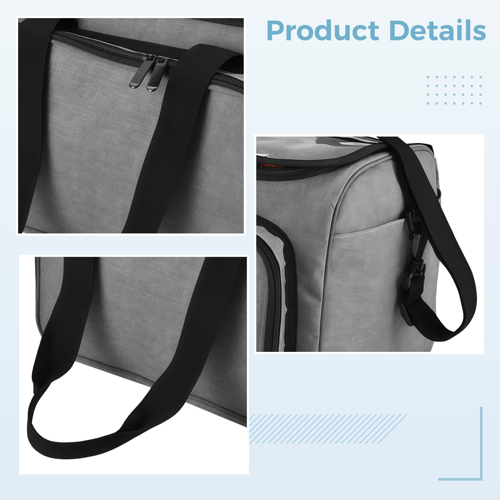Borsa da viaggio da parrucchiere, in tessuto Oxford, con divisori regolabili, finestra trasparente e tracolla, organizer per acconciature e accessori fai da te