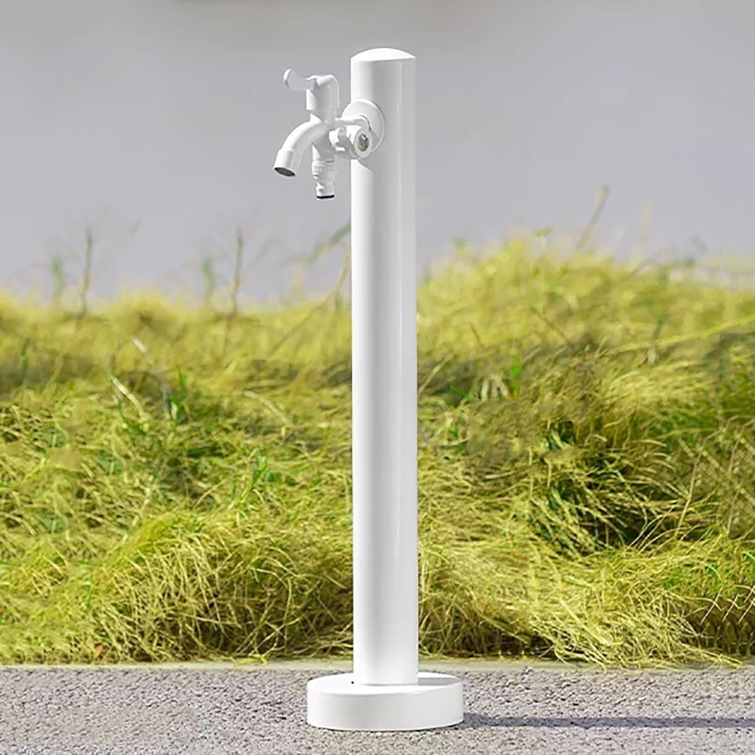 Kanduo White 304 Stainless Steel Outdoor Water Column Garden Tap，Freestanding Antifreeze Hose Faucet Extender(,60Cm/24In)