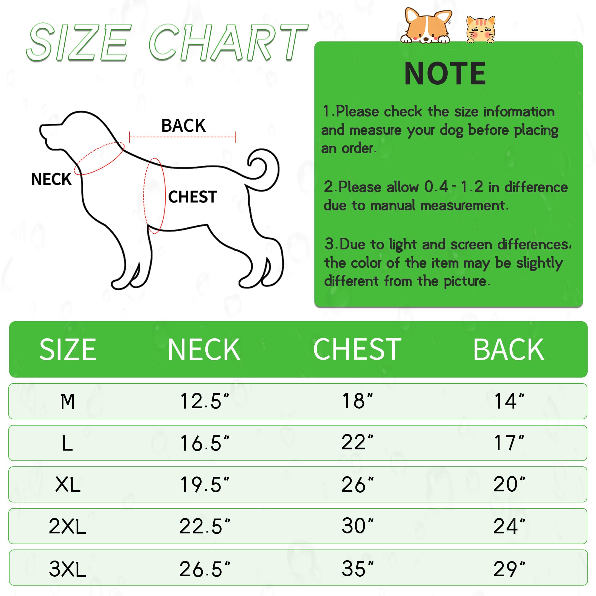NACOCO Manteau de pluie réglable pour chien de grande taille, imperméable et léger, poncho à capuche avec bande réfléchissante (vert, taille 3XL, grenouille verte)