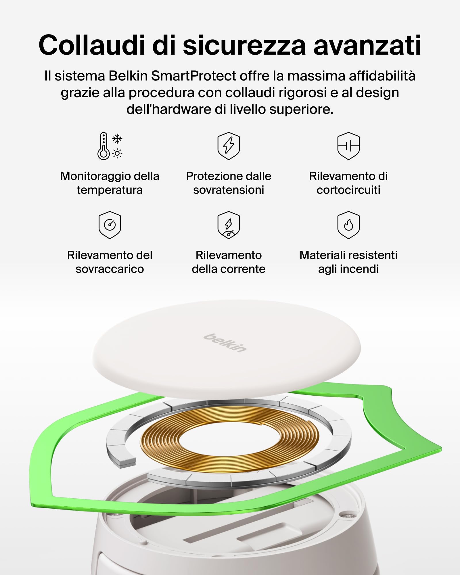 Belkin UltraCharge Pro Caricatore Wireless Qi2 25W 2 in 1 - Beige | Caricatore Wireless Magnetico Convertibile MagSafe, Certificato Qi2.2 per iPhone, Apple Watch, Auricolari, Alimentatore 45W
