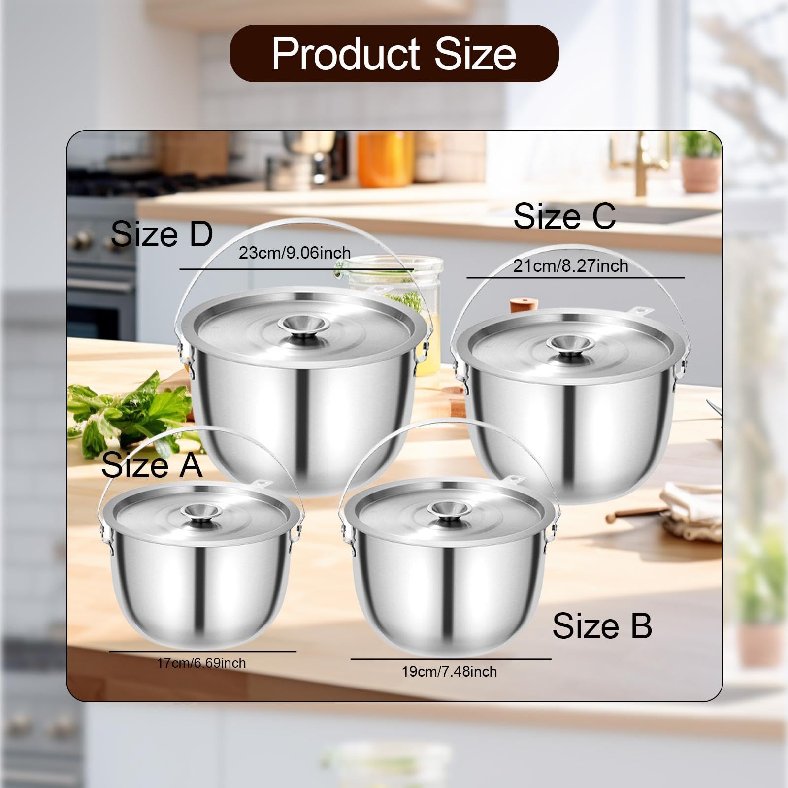 MagiDeal Olla de camping, multiusos, con tapa y asa, ideal para cocinar en casa, en restaurantes y cocinas comerciales, 2.8l