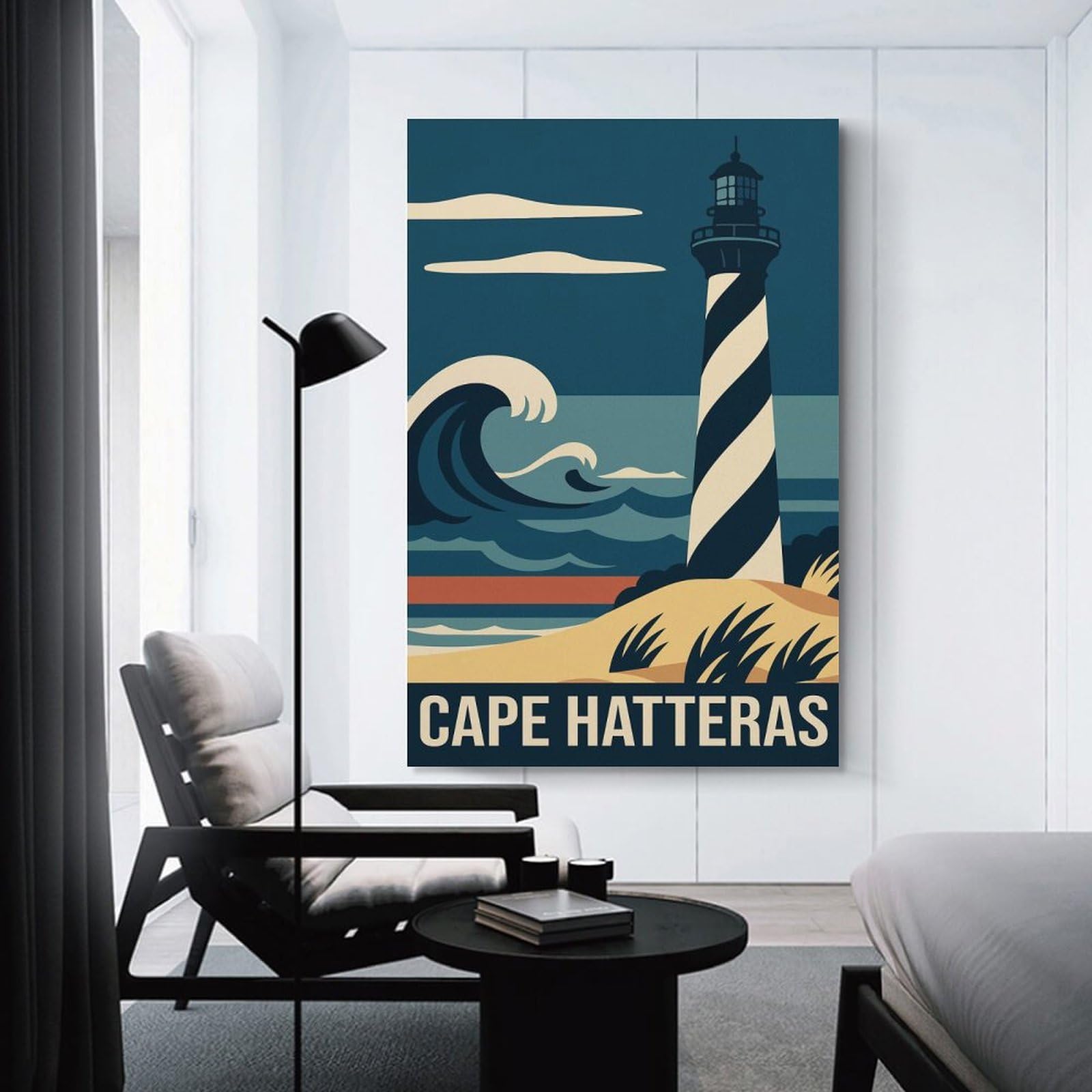 Junmoney Unframe-Style-15-1 Cape Hatteras Travel Canvas Wall Decor 20X30inch(50X75cm), For Workspace Walls, Study Corners Or Bedrooms, Decorative Artwork For Productive Spaces