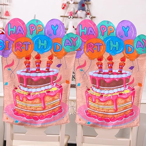 Miniatura 2 de BULINGNA 4 fundas para sillas de cumpleaños, fundas de asiento de cumpleaños para el aula, fundas para la parte trasera de la silla de pastel de