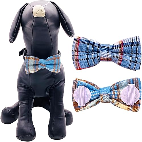 Miniatura 3 de PET SHOW 50 corbatines a cuadros para perros pequeños, corbatines para perros a granel para cachorros, accesorios para collar de mascotas para