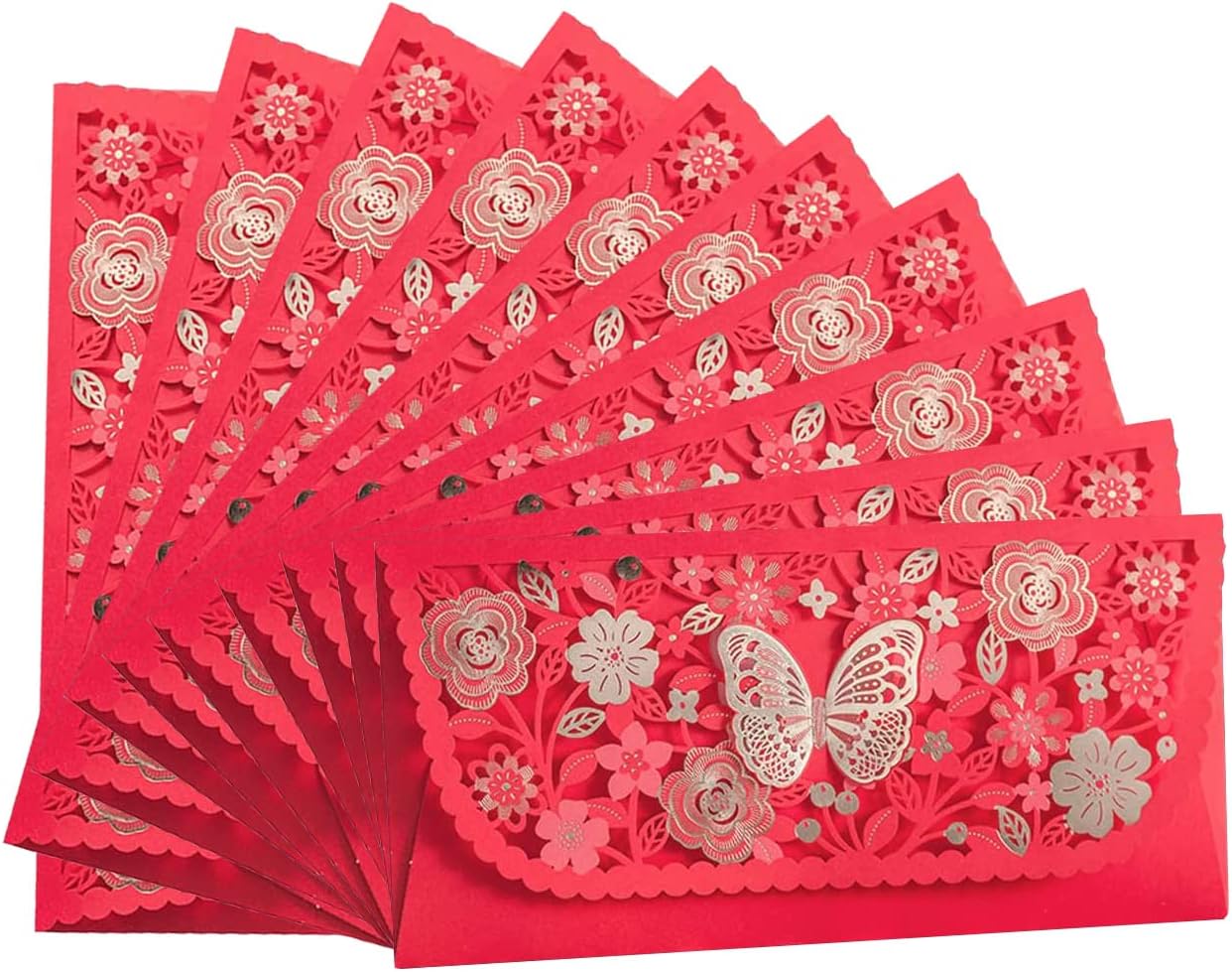BlueMart10PCS Chinese Red Envelopes Money Pocket Envelope Lucky Money Gift Envelopes Hong Bao Wedding Red Envelopes for B-E 0