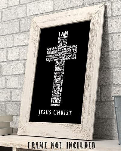 Miniatura 6 de Names of Jesus - Cross Christian Wall Decor, Minimalist Decor Inspirational Wall Art, Modern Bible Inspired Print For Living Room Decor Aesthetic,