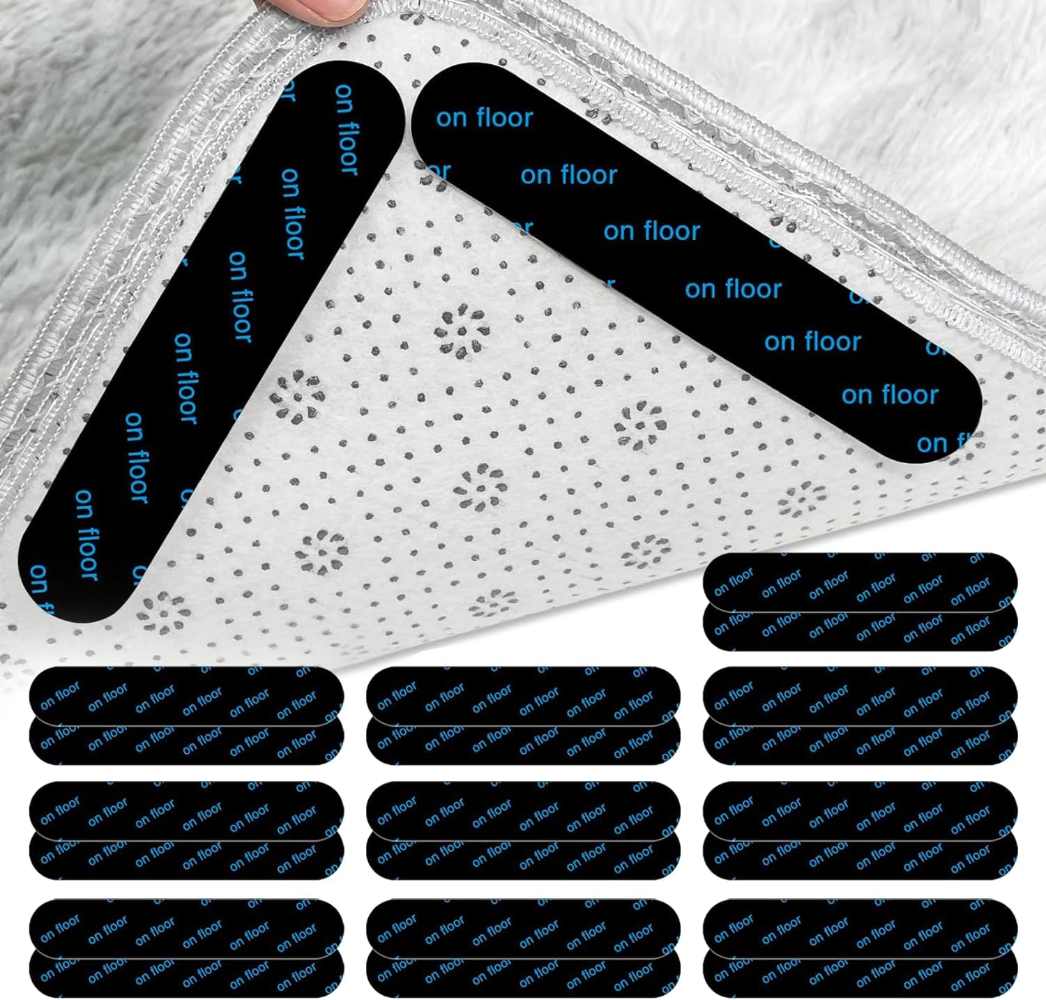 Home Techpro Rug Pads Grippers, 8 PCS Non Slip Washable Grippers for