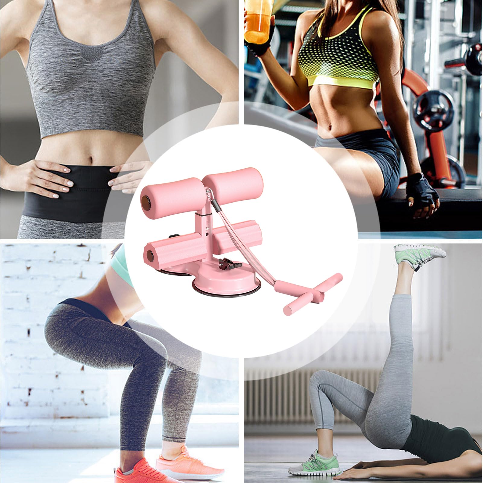 AB Training Hilfsmittel, AB Trainer - Einstellbarer Widerstandsband Saugnapf AB Übung Auxiliary,Magentraining Maschine, tragbare multifunktionale Frauen Männer Bauchtrainingshilfen