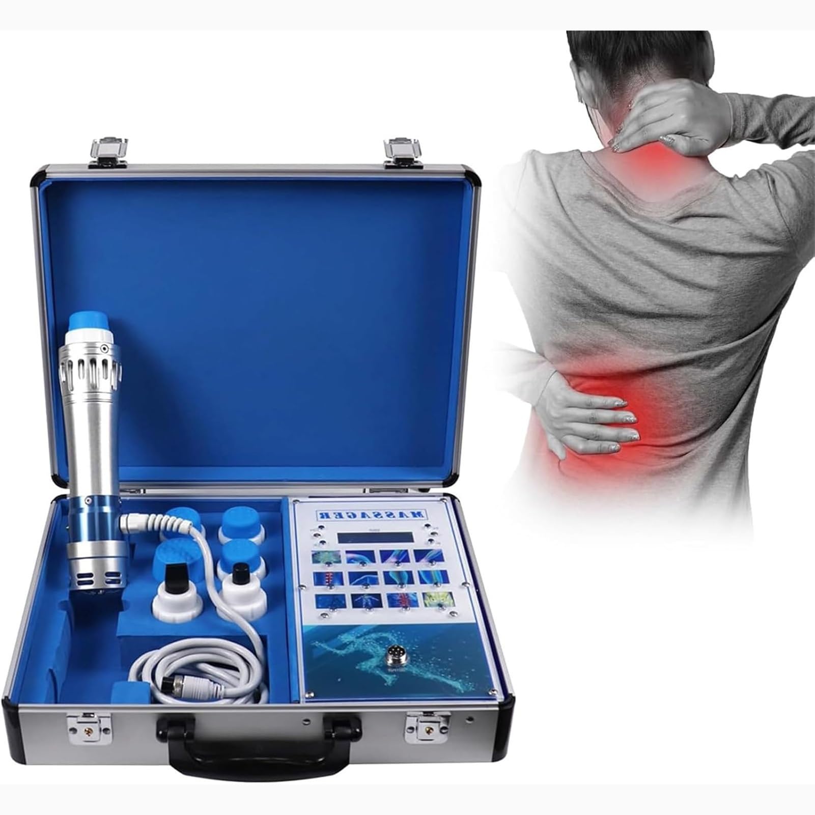 Apparecchio Professionale per Fisioterapia A Onde D'urto, Apparecchio per Terapia della ED, Massaggiatore Muscolare Portatile per Il Sollievo dal Dolore dei Tessuti Profondi