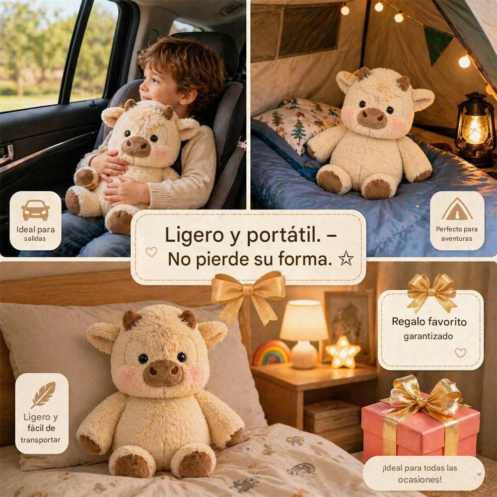 Peluche Que Corre,Vaca De Peluche Suave – Peluche De Vaca De 45 Cm – Animal Ultrasuave para Aliviar– Ideal para Abrazar, Jugar y Decorar La Habitación (A)