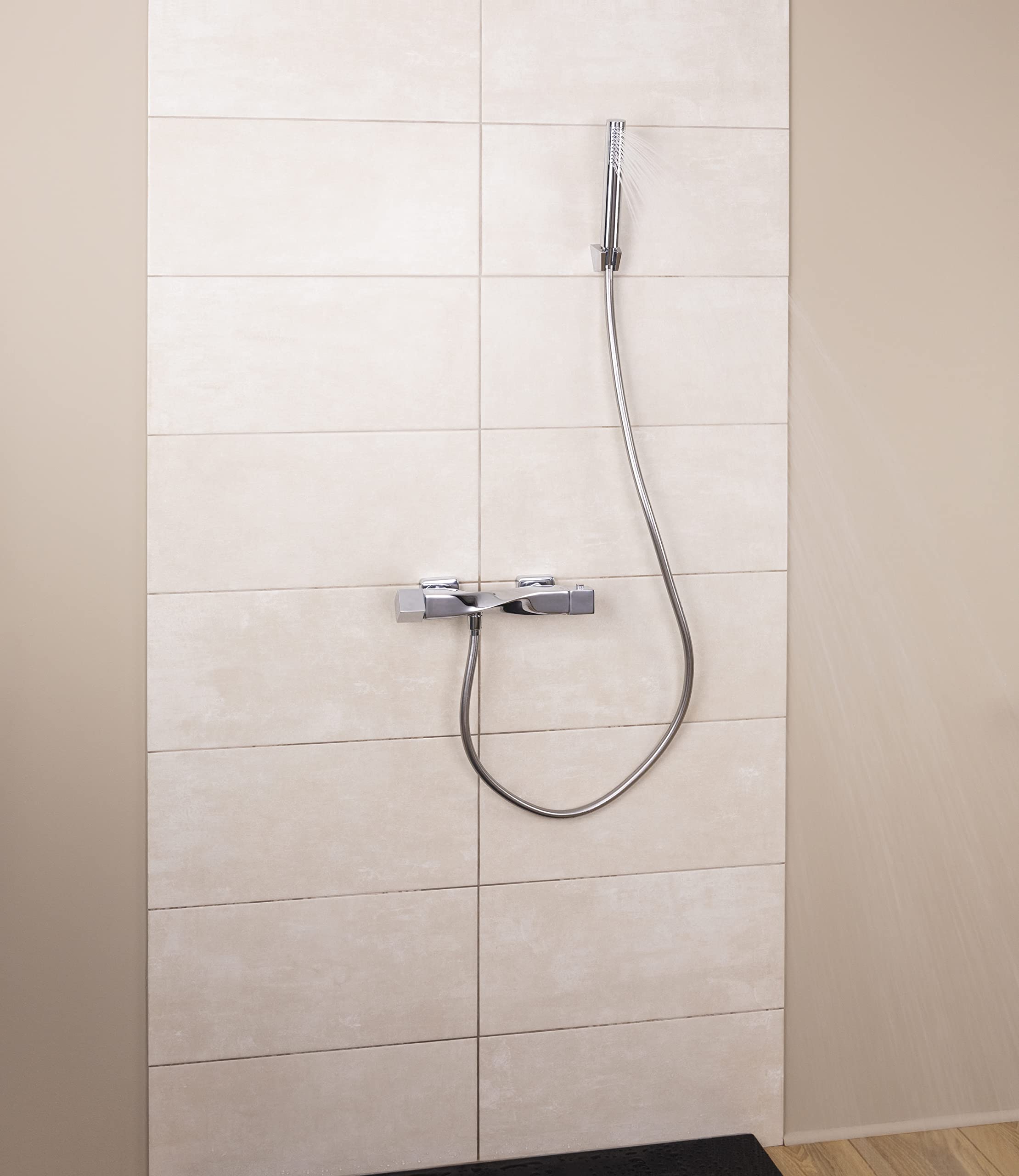 Miscelatore doccia termostatico TARIJA | installazione a parete | corpo in ottone cromato lucido | uscita universale M1/2" | design moderno e funzionale | EUROSANIT